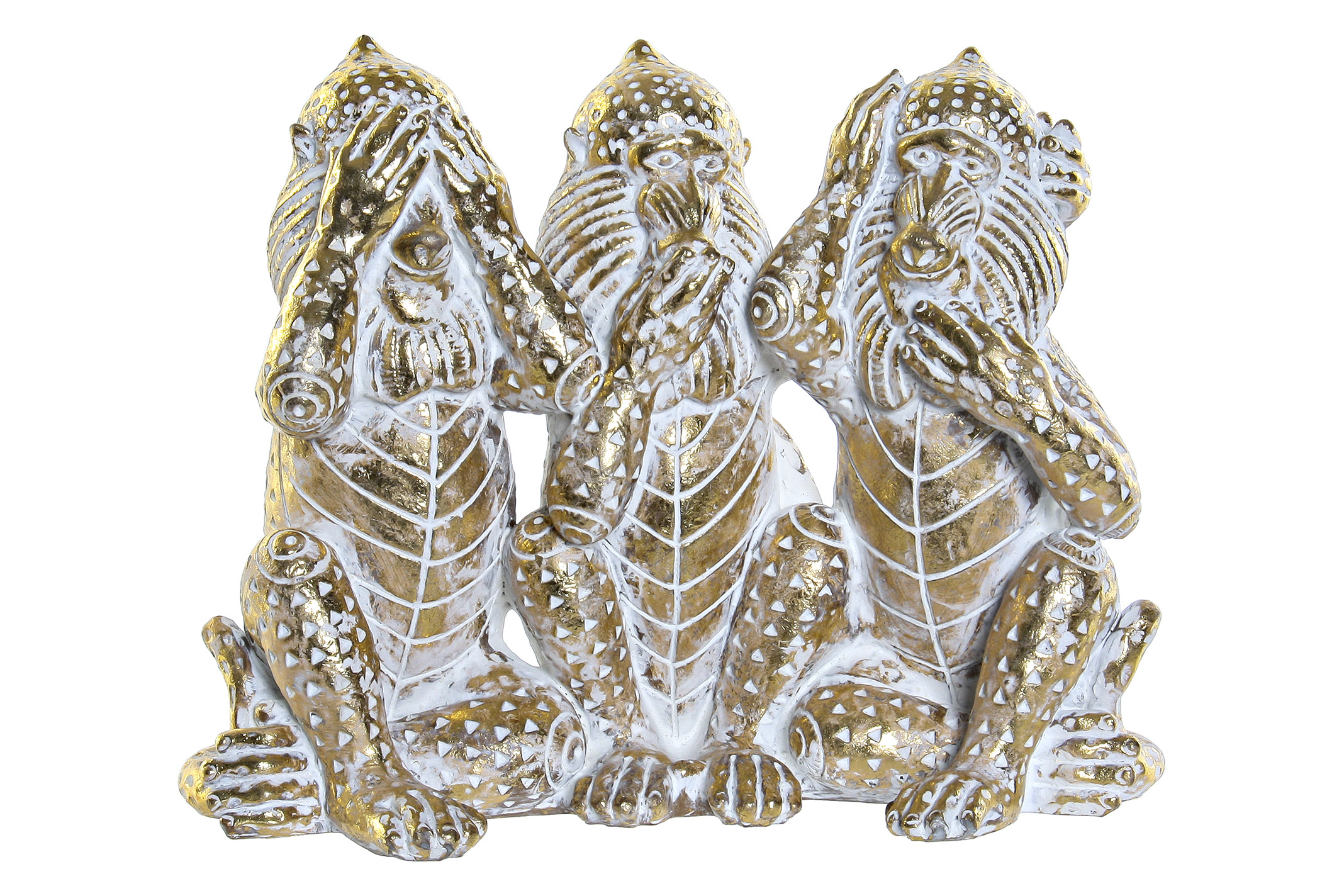 FIGURA RESINA 21X11X16,2 MONOS DECAPE DORADO