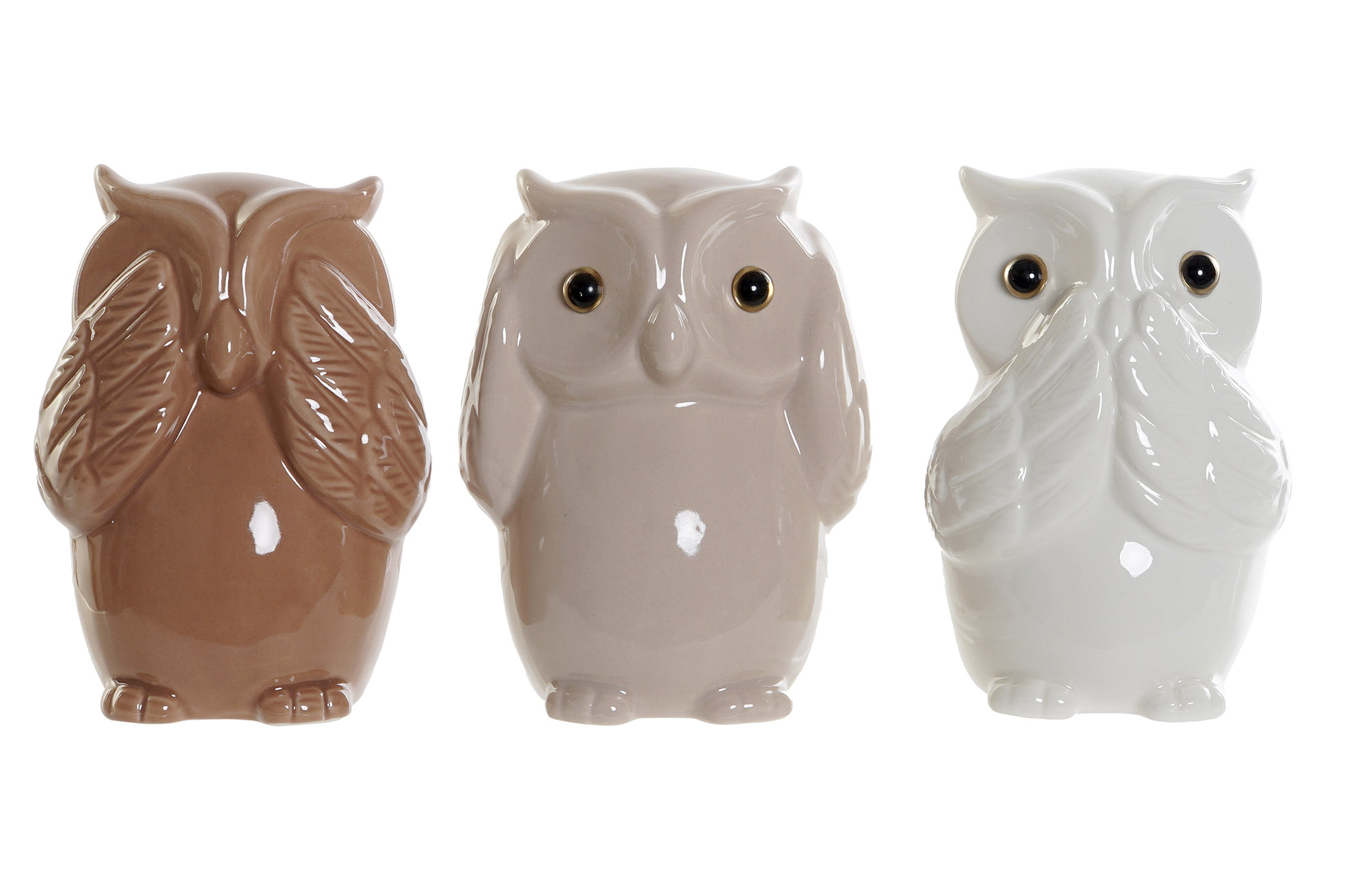 FIGURA PORCELANA 8,6X7,6X11,8 BUHO 3 SURT.