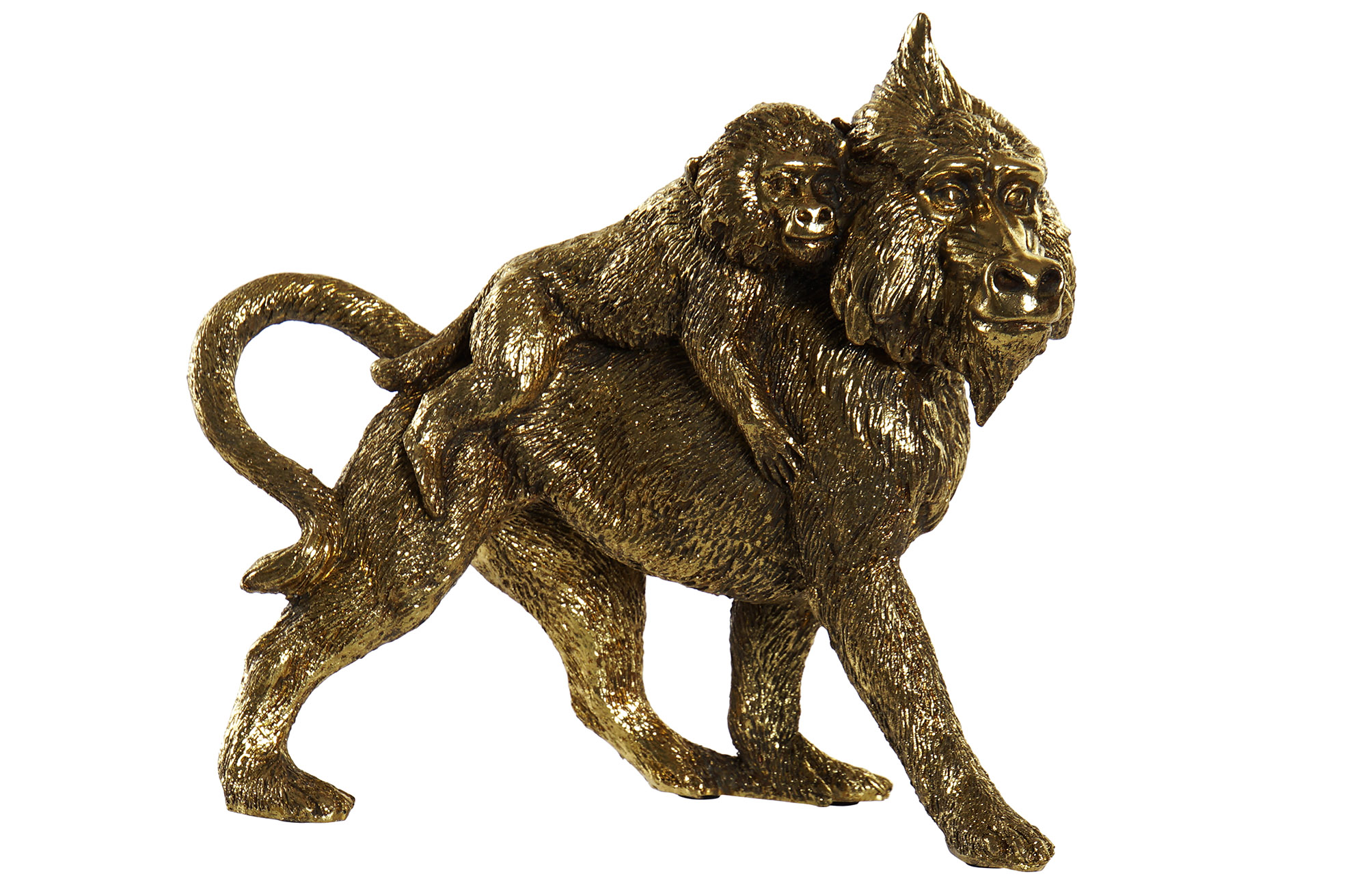 FIGURA RESINA 21X8,5X18,5 MONOS DORADO