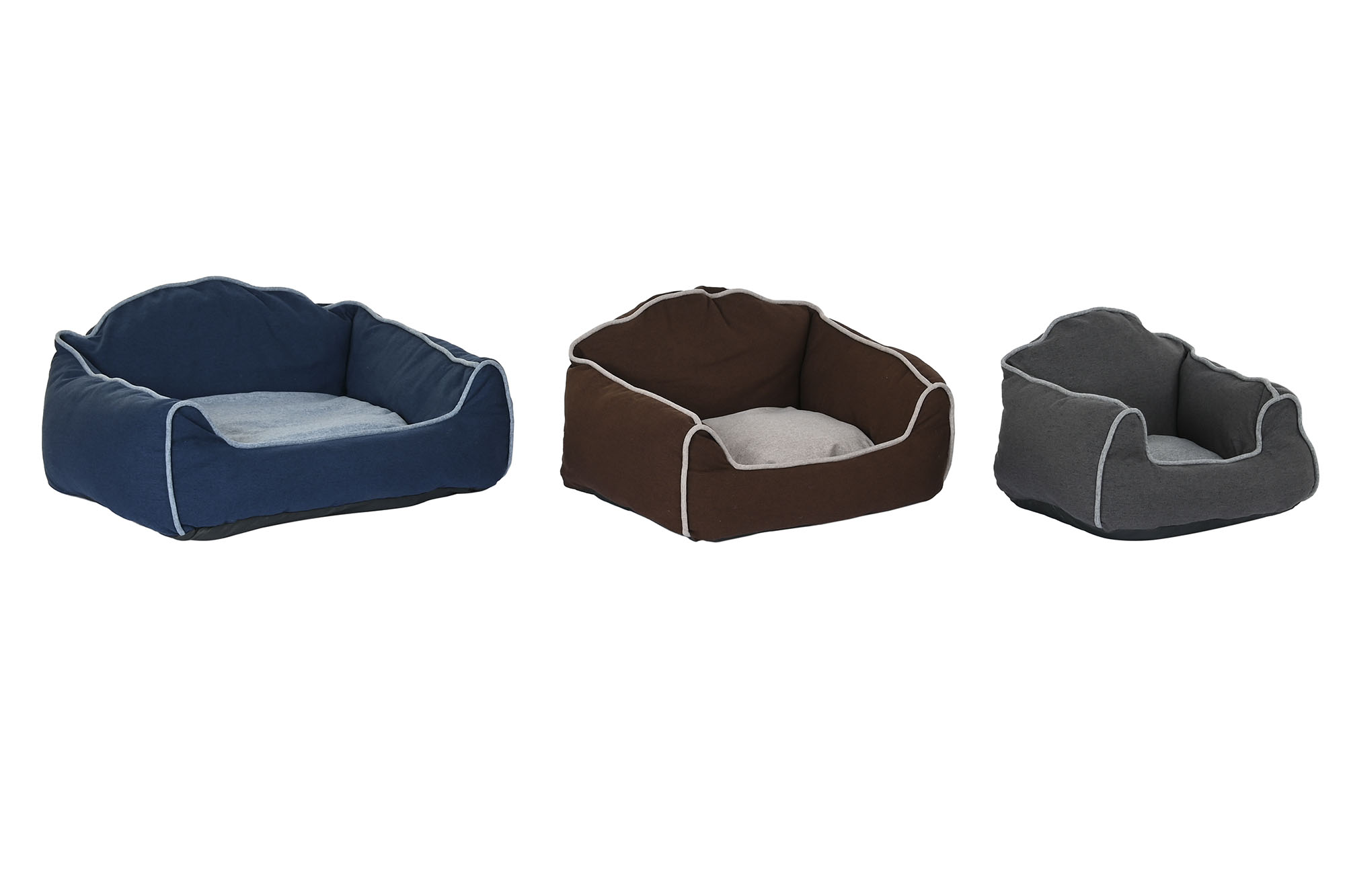CAMA MASCOTA SET 3 POLIESTER 72X61X34 AZUL