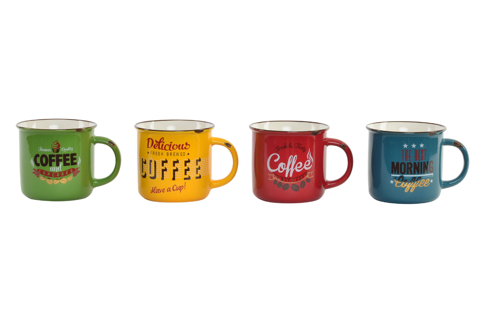 MUG PORCELANA 12,5X9,5X8,5 360 RETRO CAFE 4 SURT.