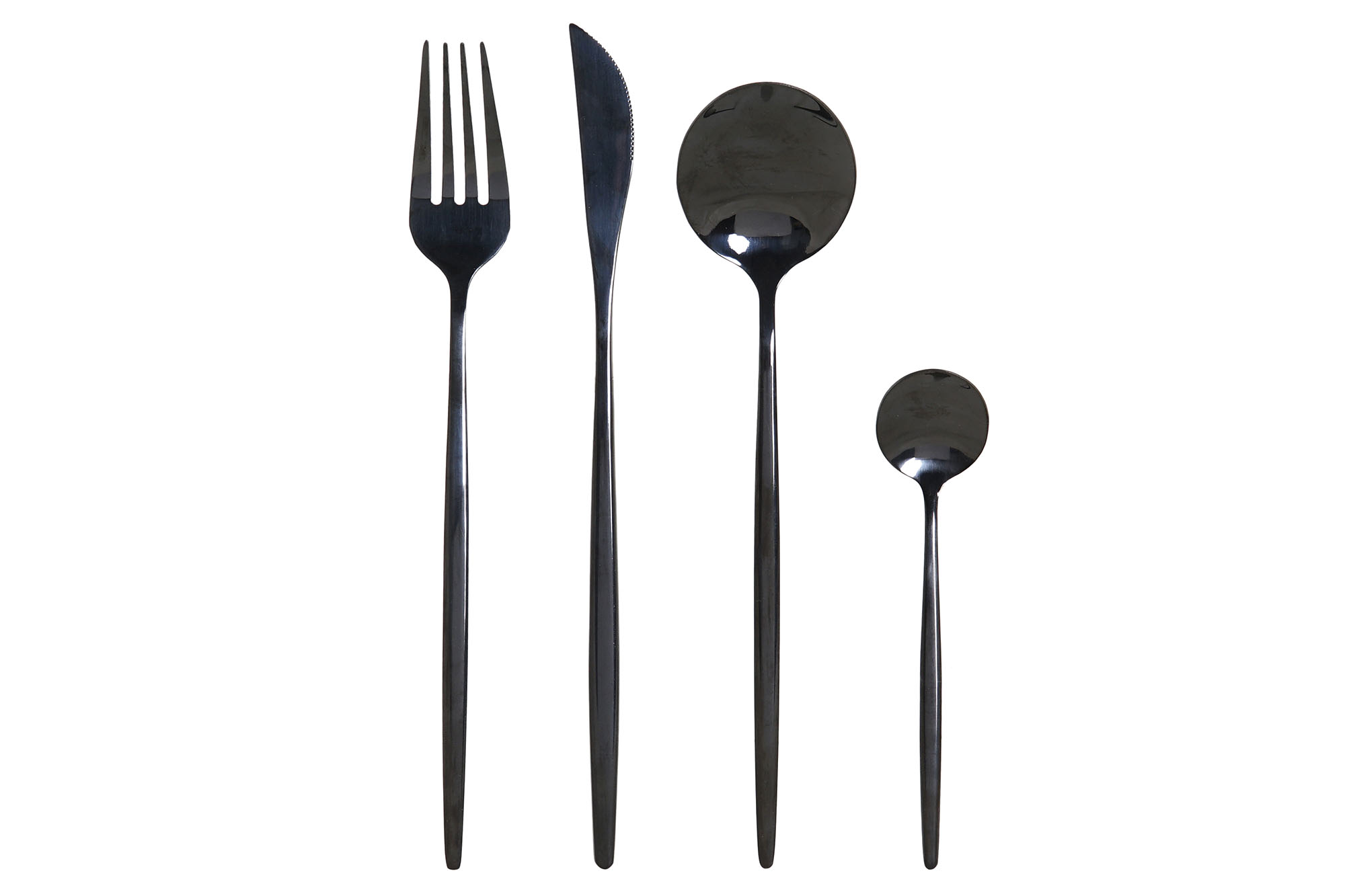CUBERTERIA SET 16 INOX 3X1,5X13 3MM NEGRO