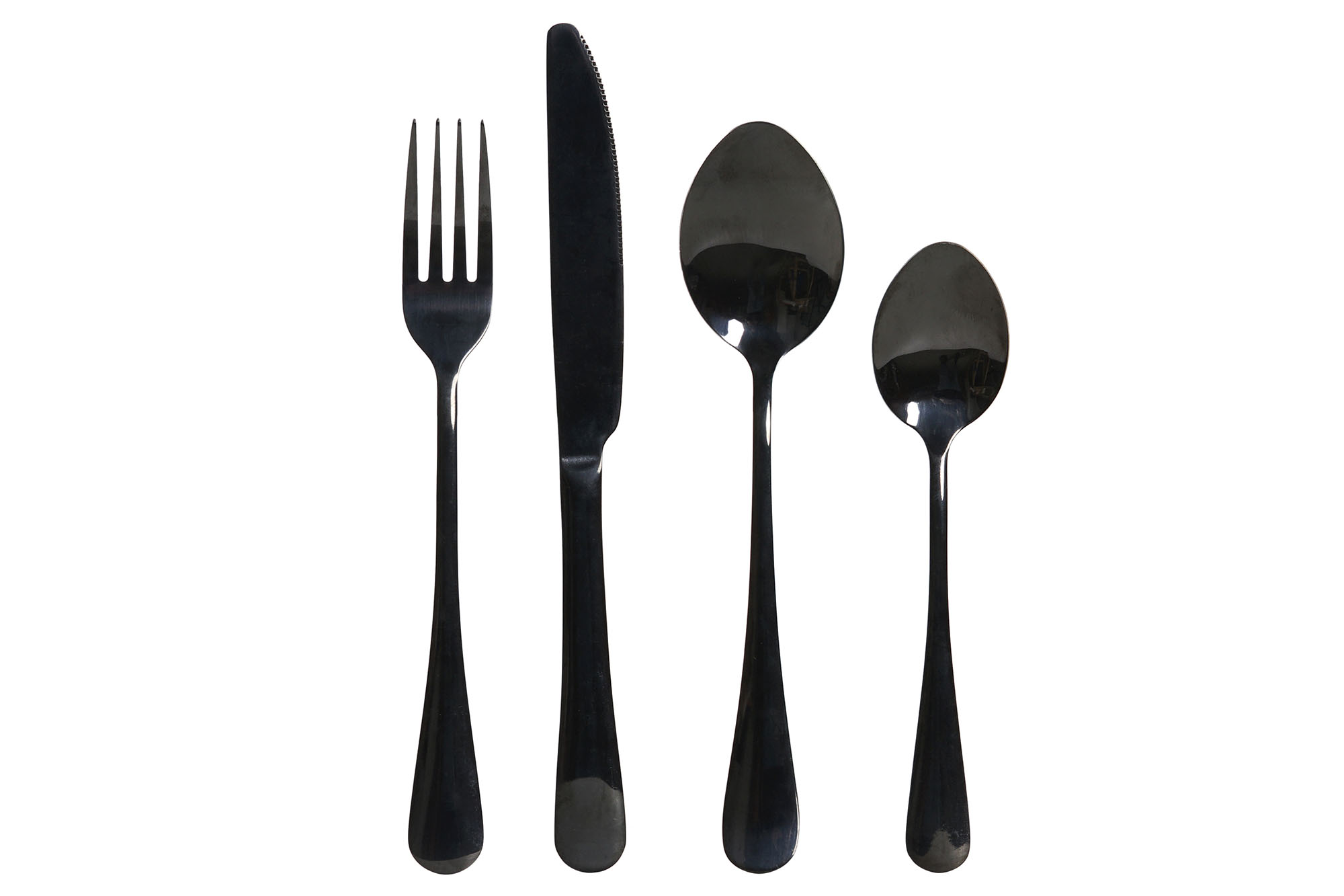CUBERTERIA SET 16 INOX 3,5X1,5X15,5 2MM NEGRO