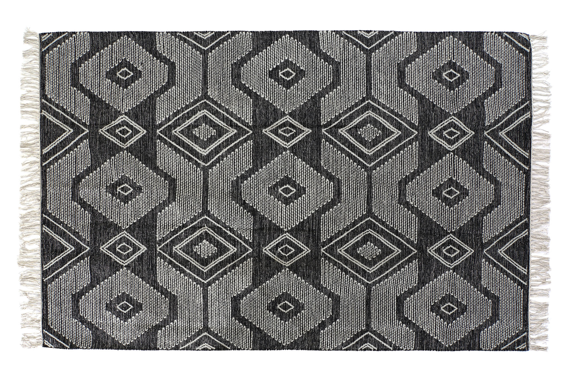 ALFOMBRA ALGODON 160X230X1 1400 GSM FLECOS NEGRO