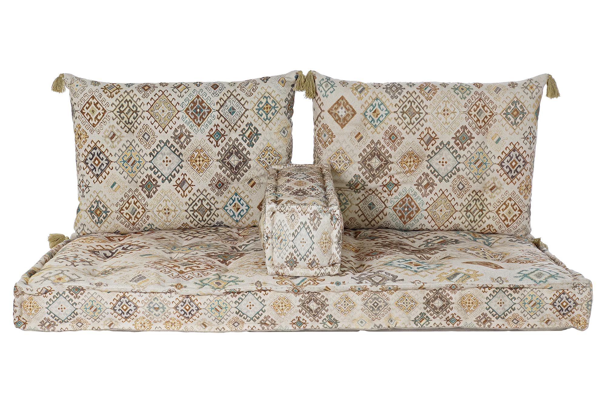 SILLON SET 4 ALGODON 145X76X13 DESGASTADO BEIGE