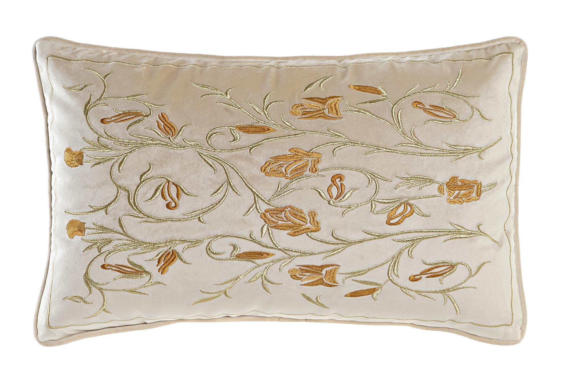COJIN POLIESTER 50X10X30 500 GR, FLORES BORDADO