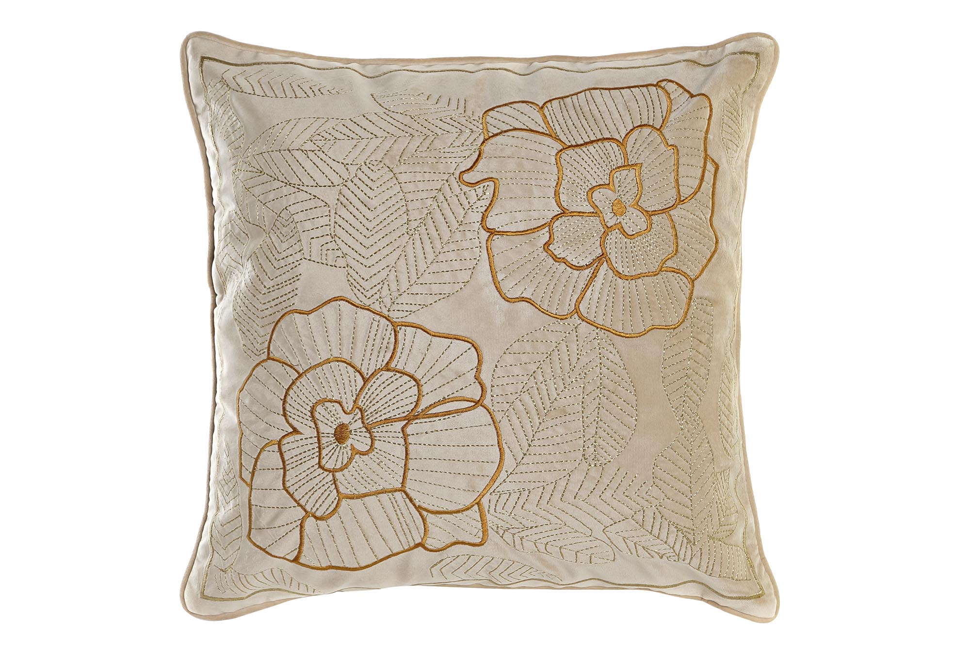COJIN POLIESTER 45X10X45 600 GR, FLORES BORDADO