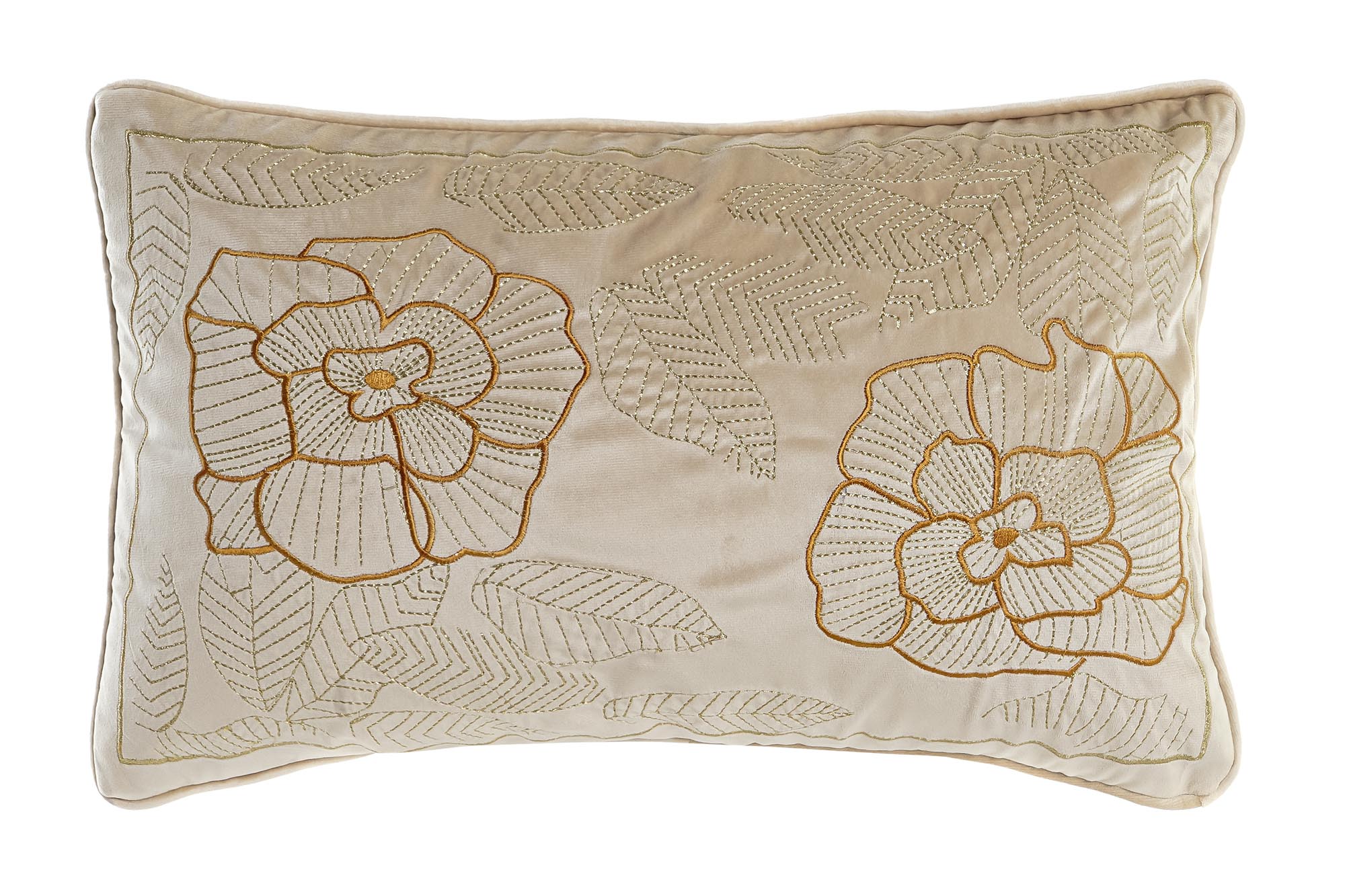 COJIN POLIESTER 50X10X30 500 GR, FLORES BORDADO
