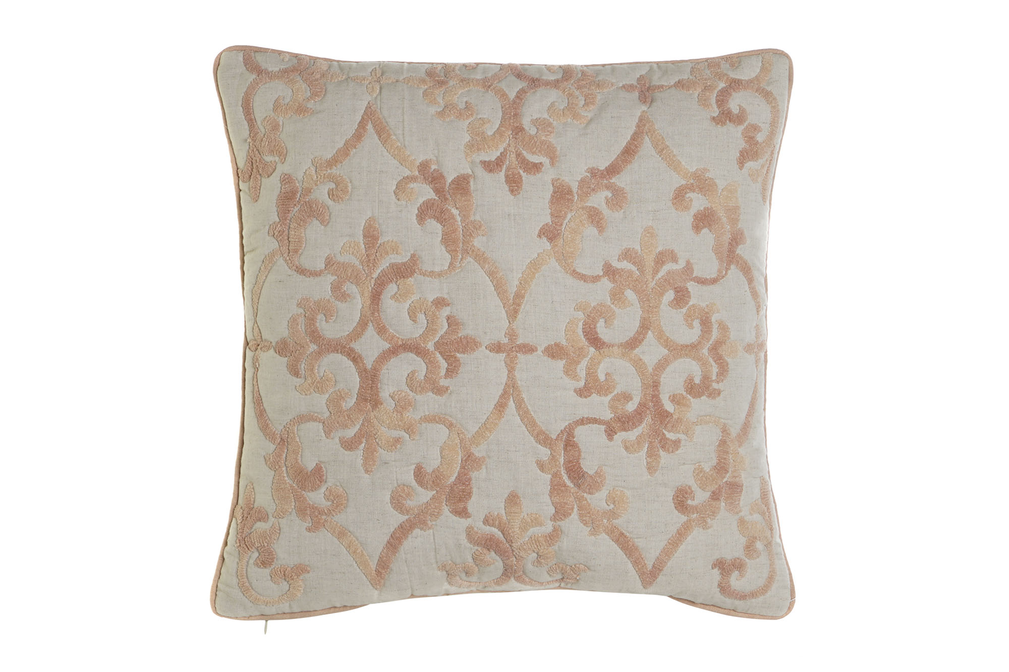 FUNDA COJIN ALGODON 50X1X50 BORDADO BEIGE