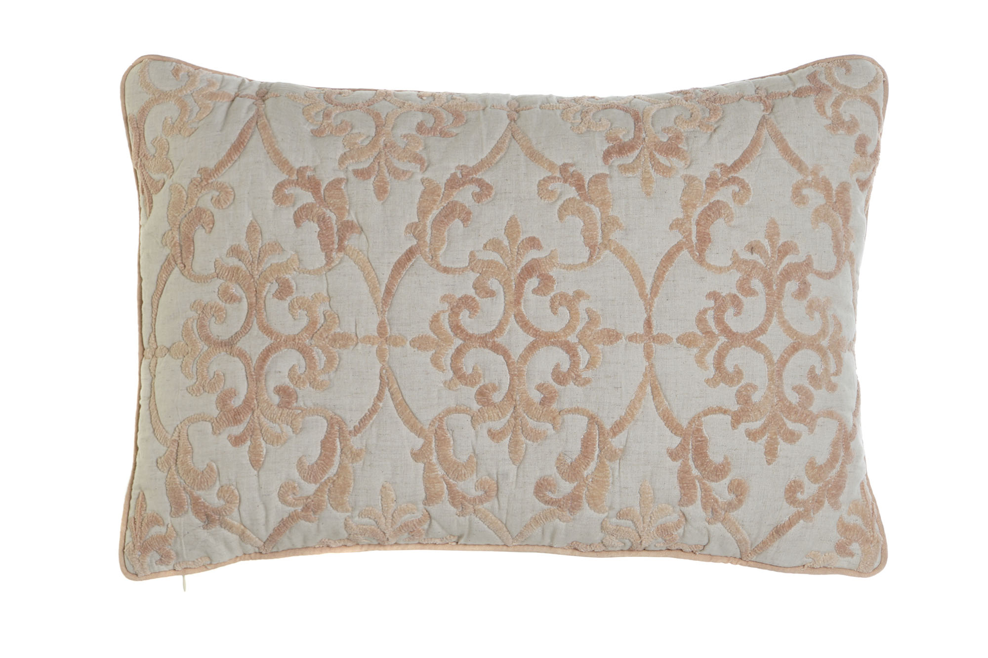 FUNDA COJIN ALGODON 60X1X40 BORDADO BEIGE