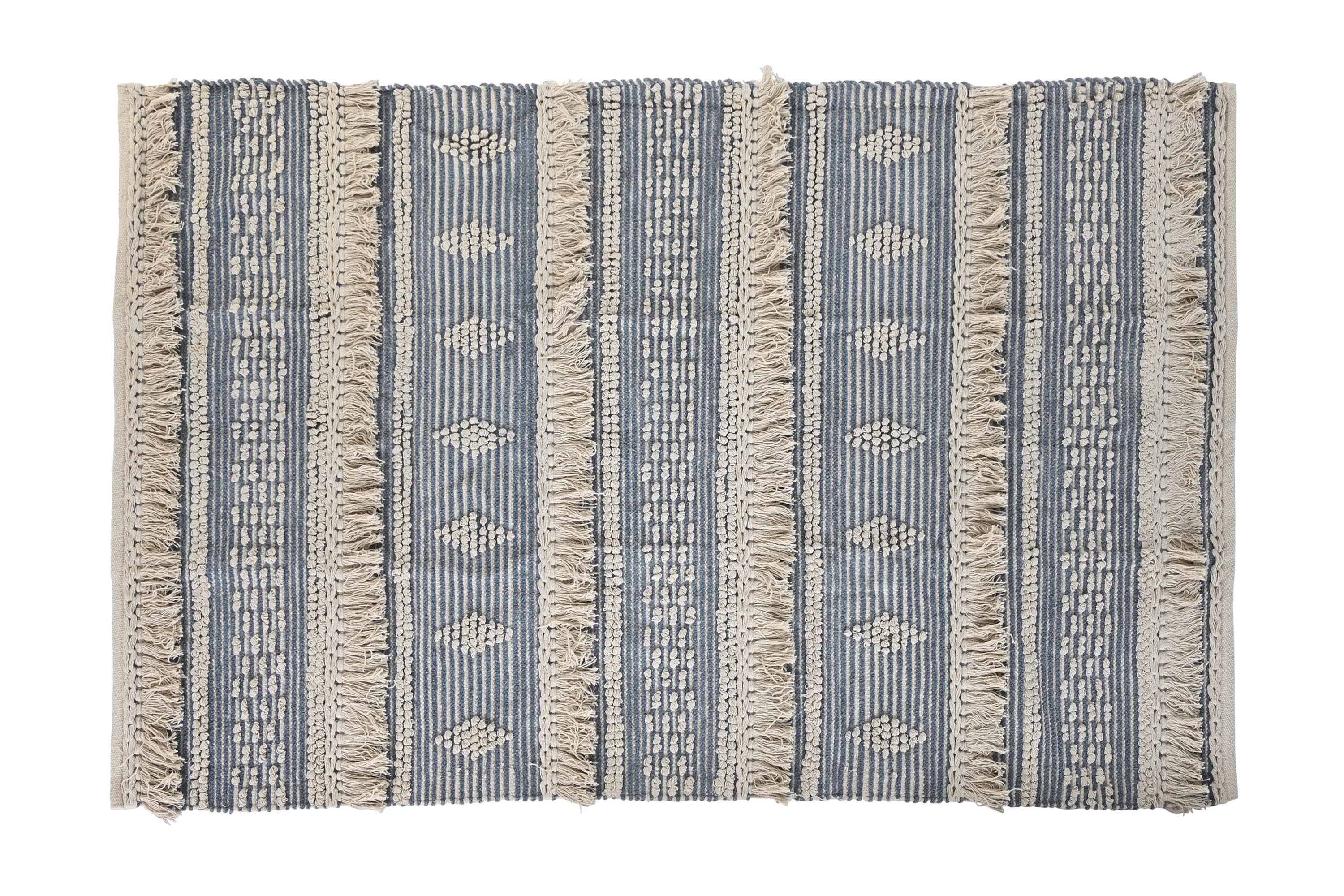 ALFOMBRA ALGODON 180X120X2 1600 GR AZUL