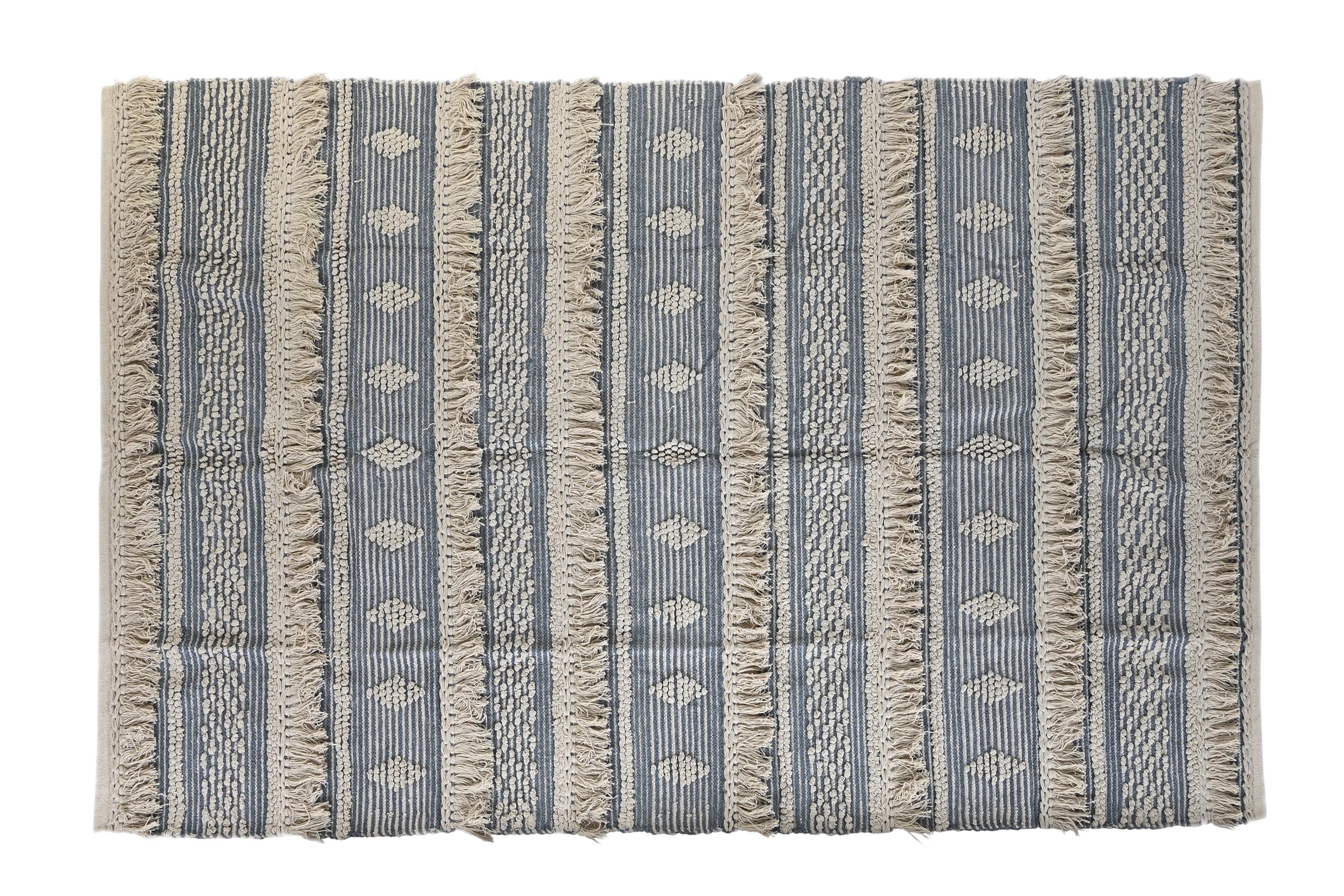 ALFOMBRA ALGODON 230X160X2 1600 GR AZUL