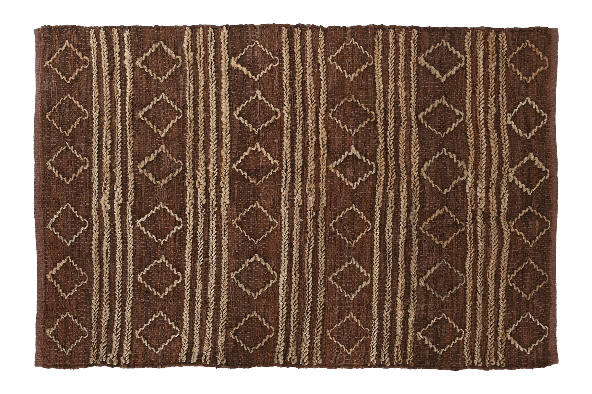 ALFOMBRA YUTE CUERO 120X180X1 2000 GSM ROMBOS