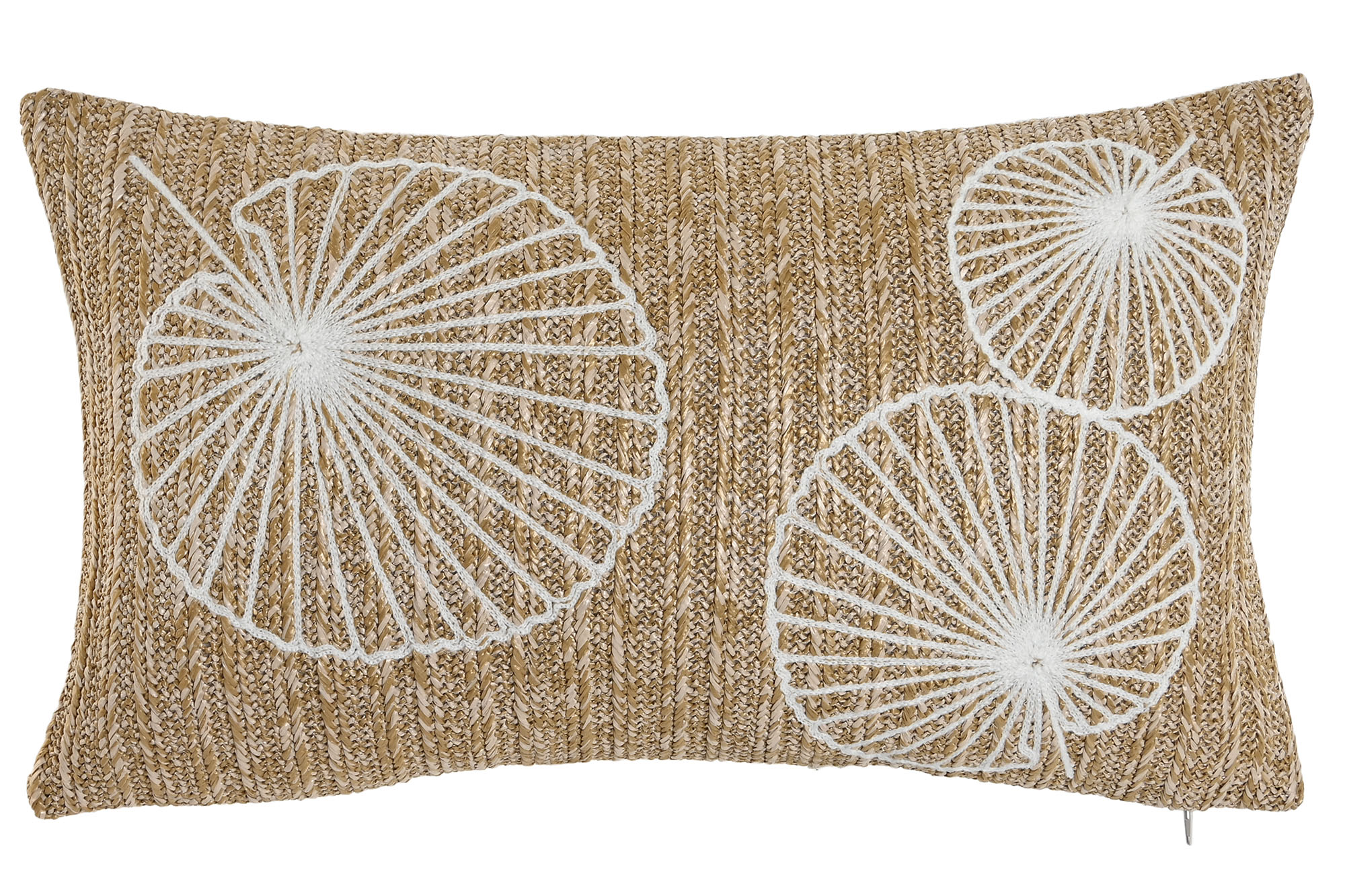 COJIN POLIESTER 50X15X30 380 GR. BORDADO NATURAL