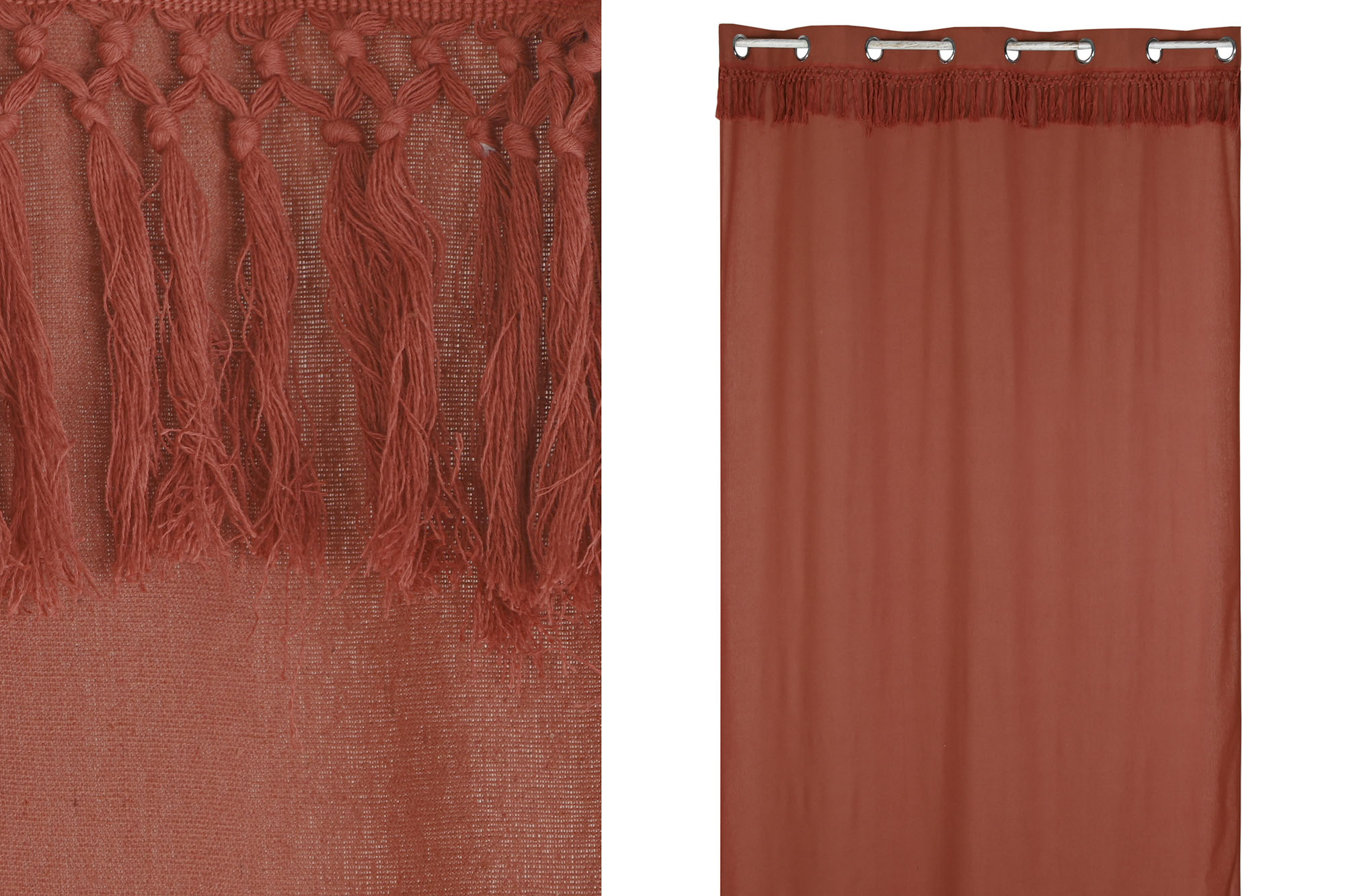 CORTINA ALGODON RECICLADO 140X260X260 TERRACOTA