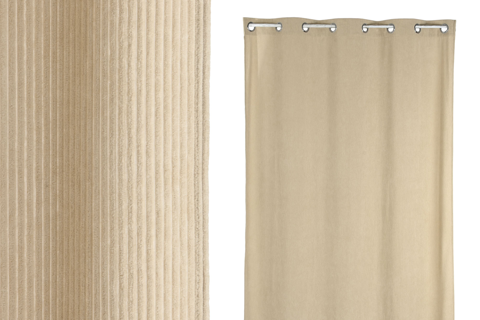 CORTINA POLIESTER 140X260X260 PANA GRUESA BEIGE
