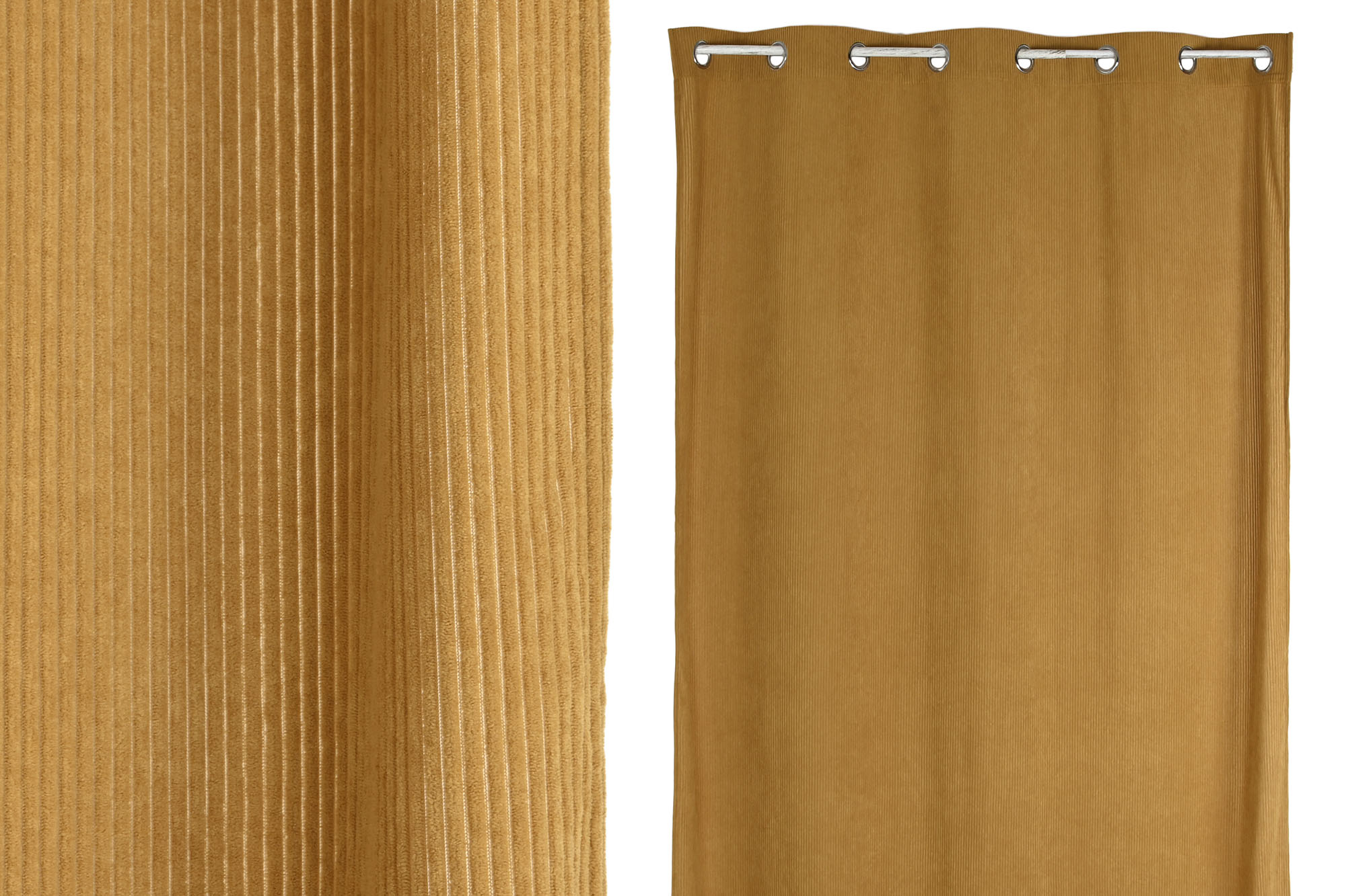 CORTINA POLIESTER 140X260X260 PANA GRUESA MOSTAZA