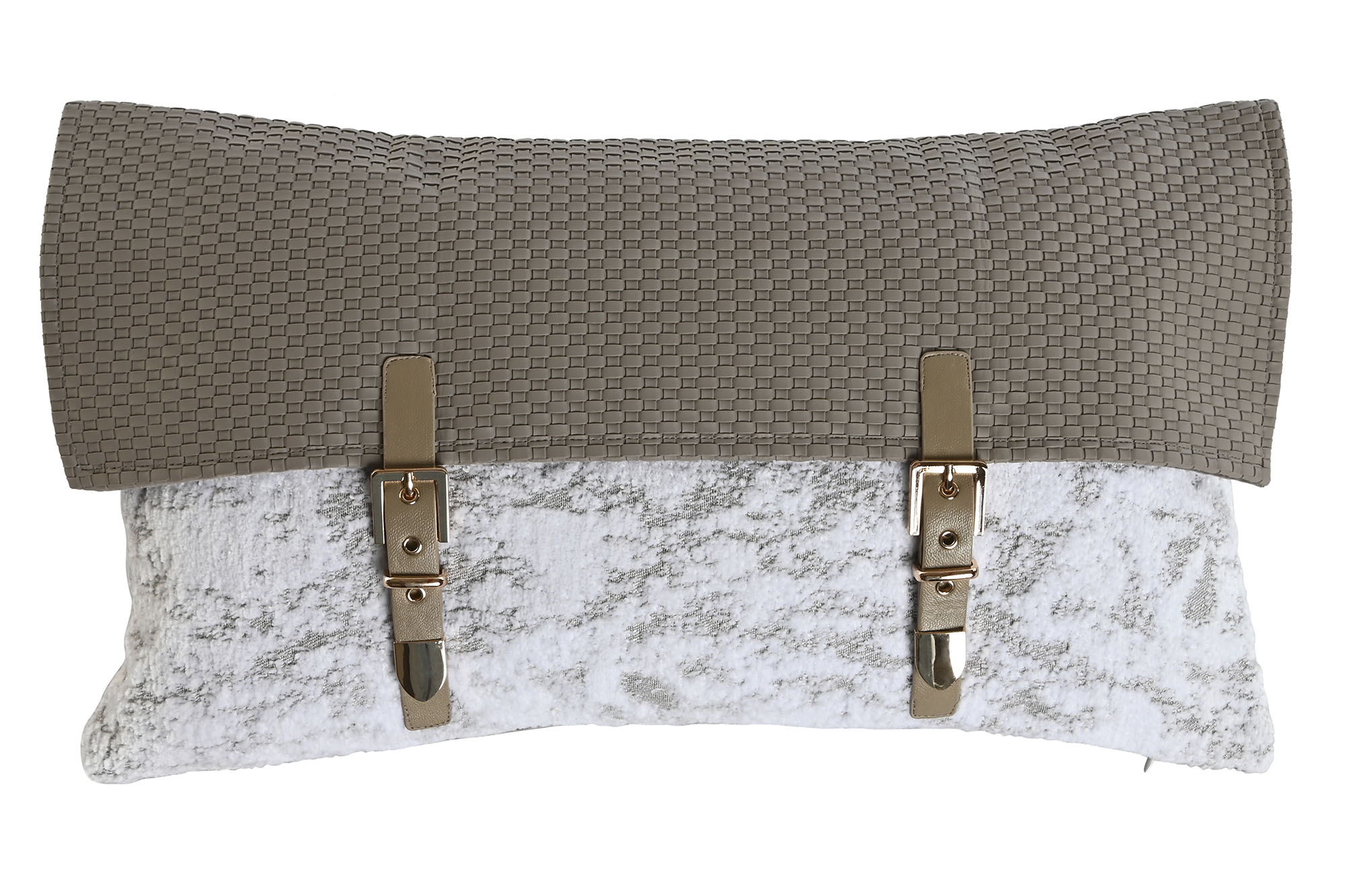 COJIN JACQUARD PU 50X10X30 HEBILLA BEIGE