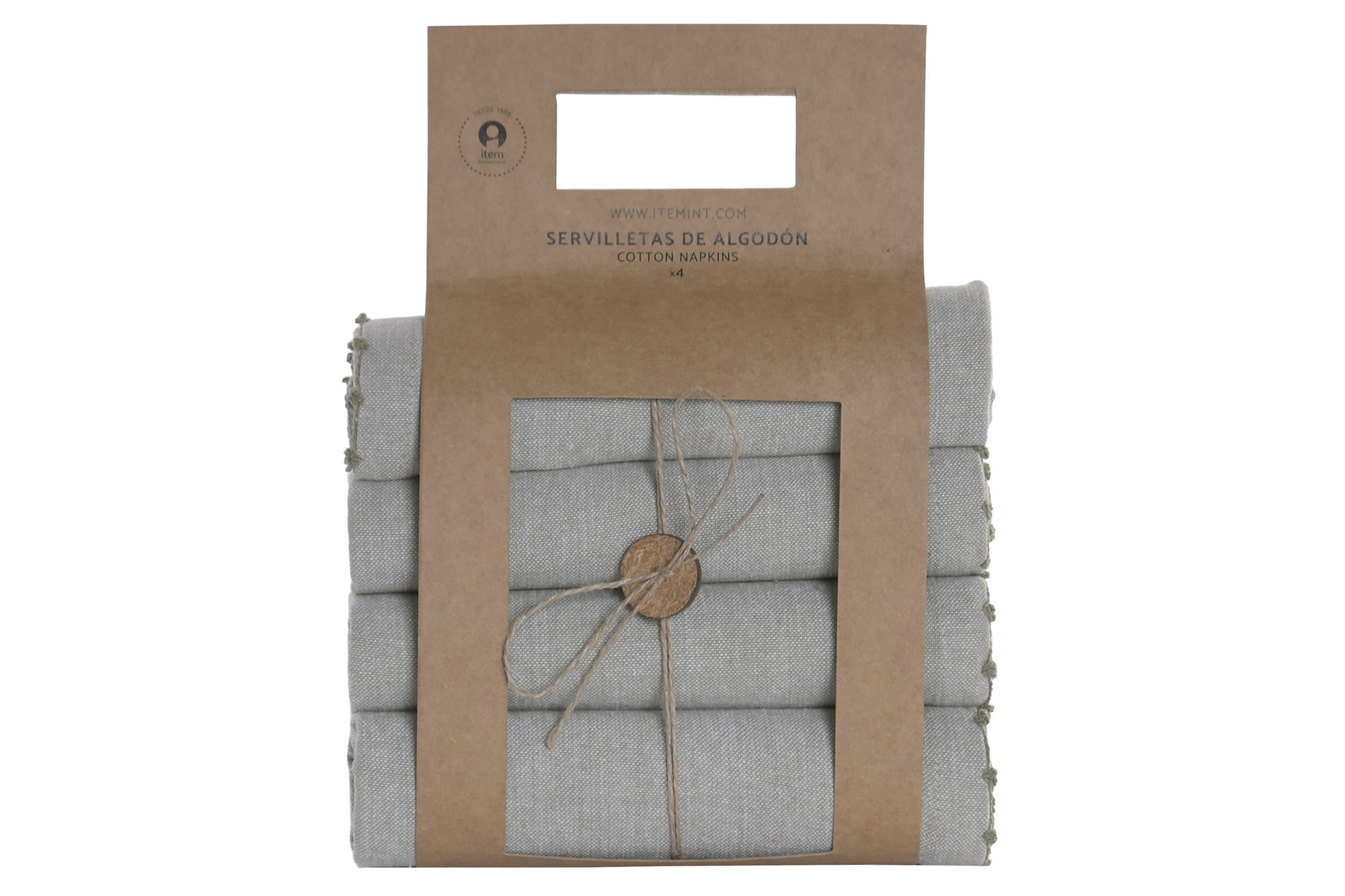 SERVILLETAS SET 4 ALGODON 40X40 BORDADO