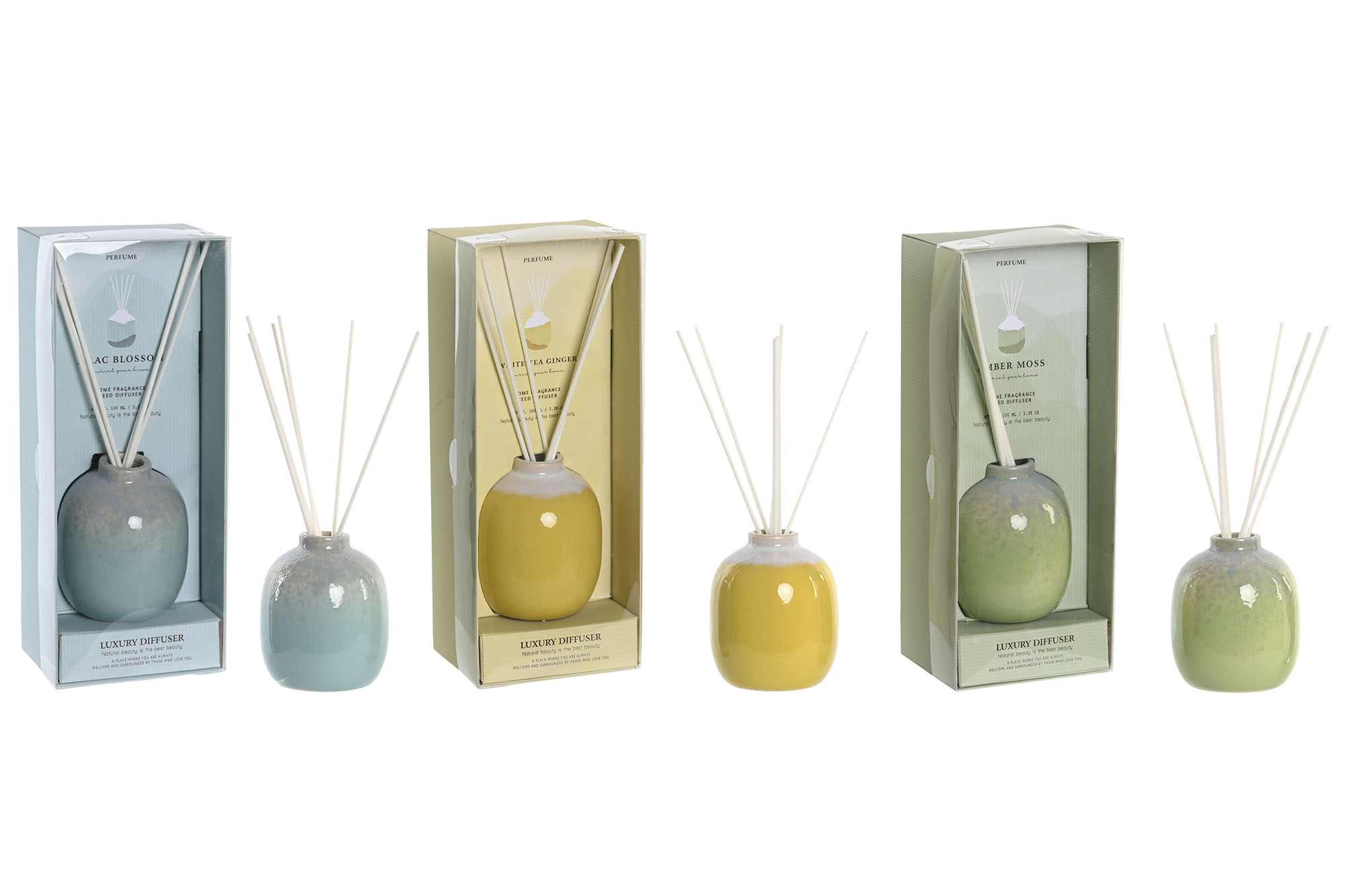 AMBIENTADOR MIKADO CERAMICA 8X8X24 100 ML, JARRON