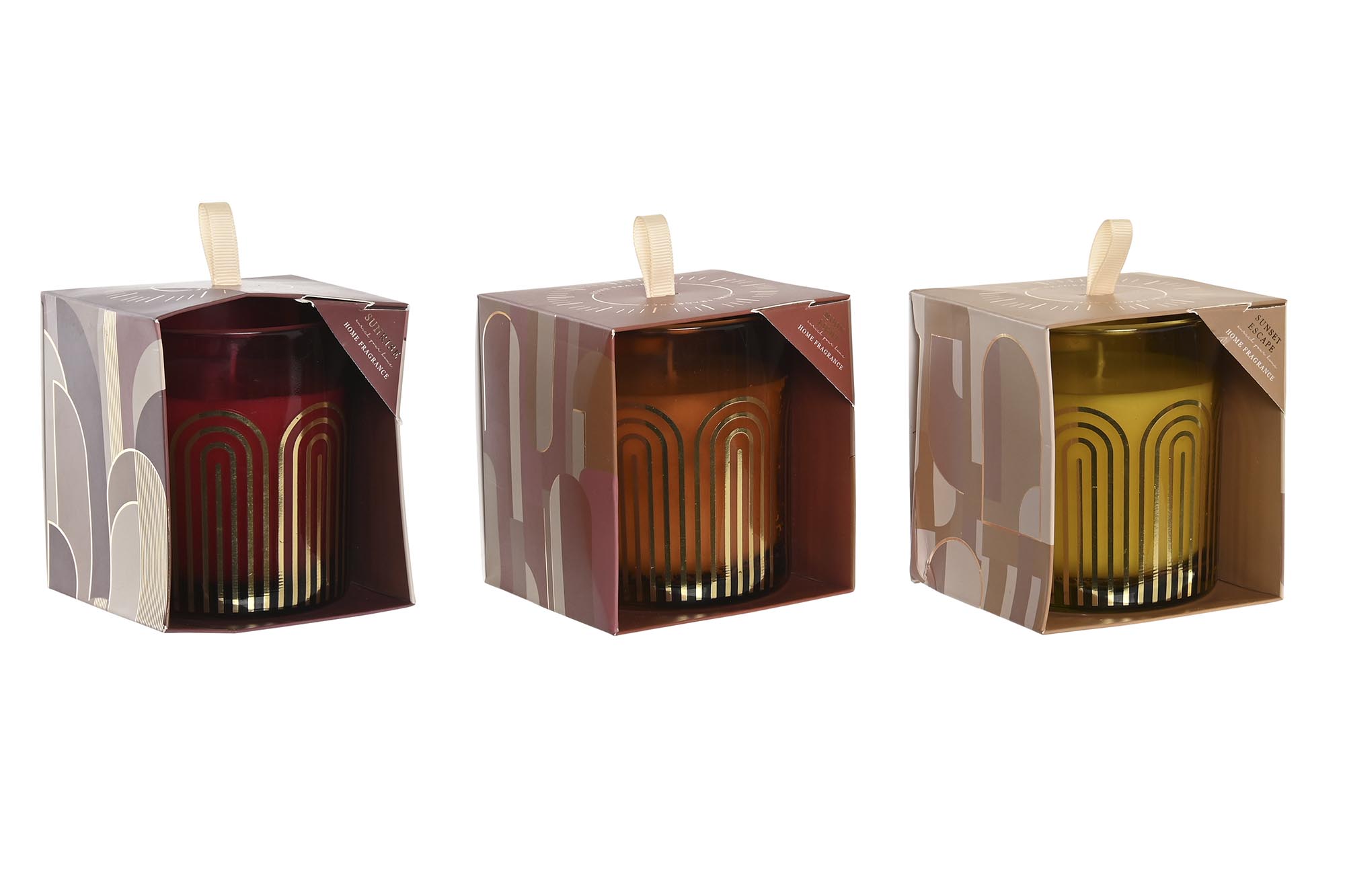 VELA CERA PARAFINA 9X9X10 270 GR, ARCOS 3 SURT.