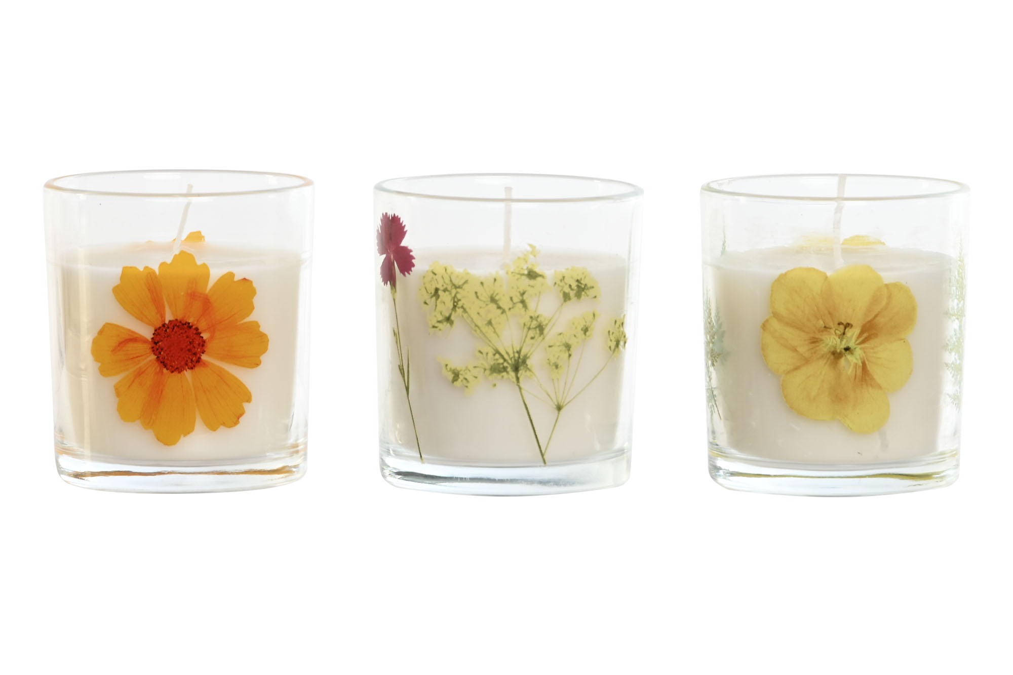 VELA CERA PARAFINA 7,5X7,5X8,5 CON AROMA 3 SURT.