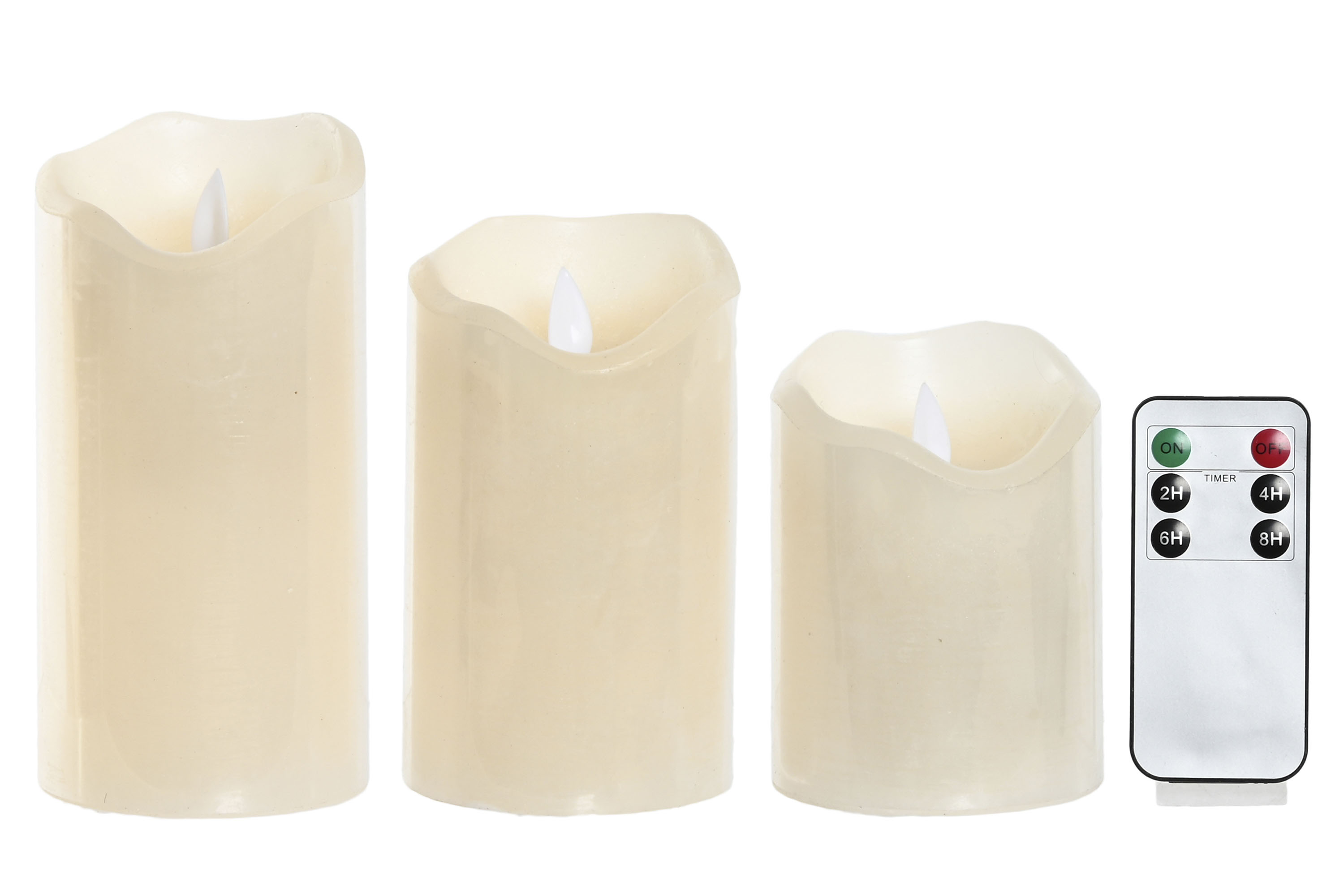 VELA LED SET 3 CERA PARAFINA 25X10X20 MANDO A DIST
