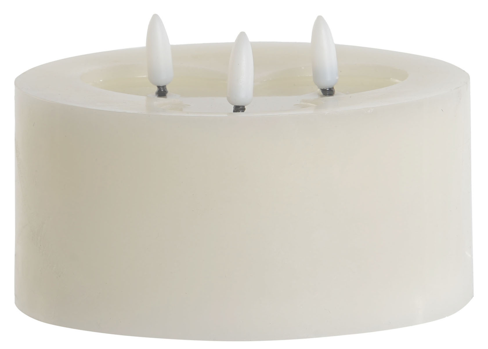 VELA LED CERA PARAFINA 15X15X7 3MECHAS BEIGE