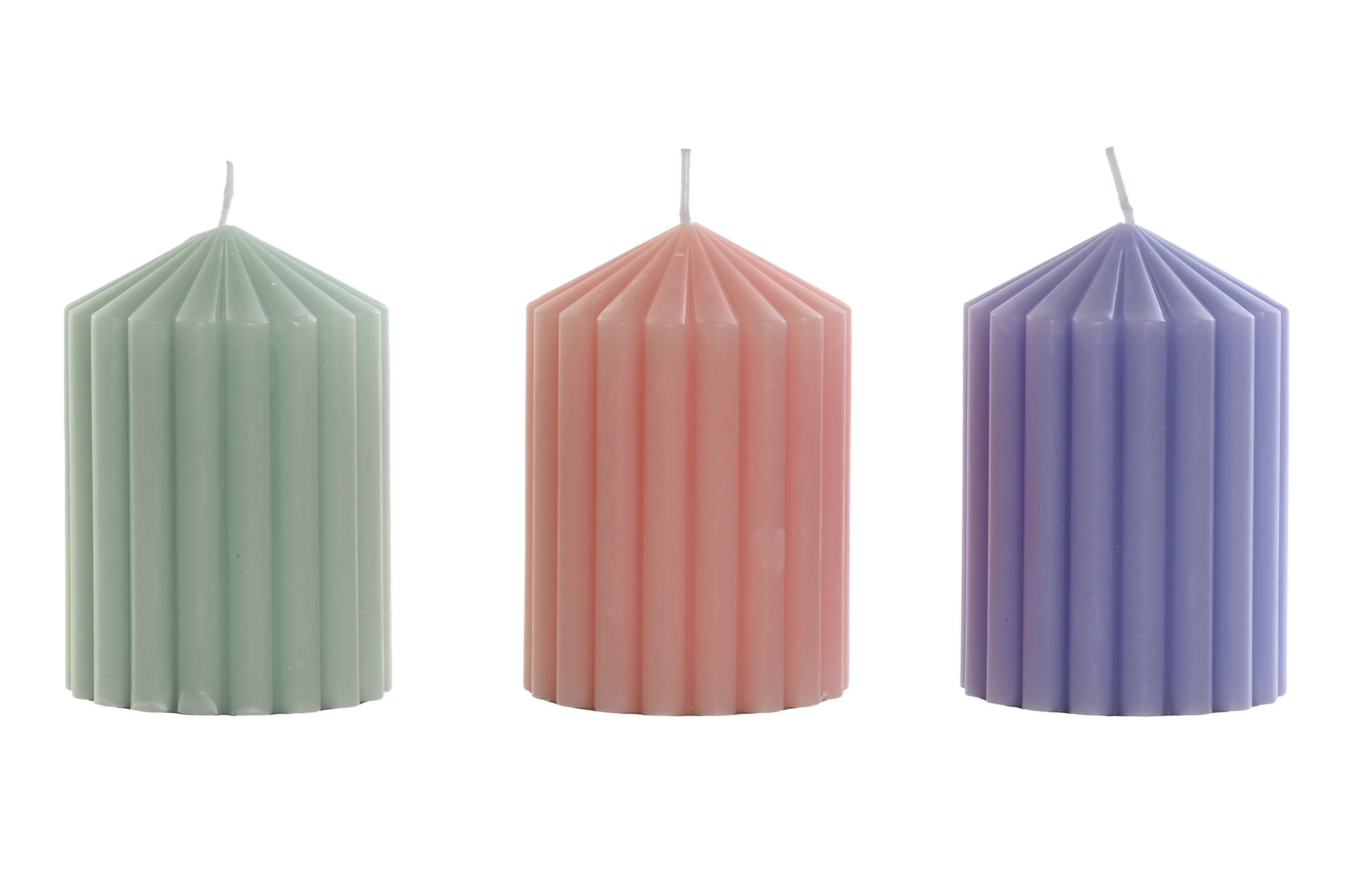 VELA CERA PARAFINA PERFUME 7X7X10 300 GR, 3 SURT.
