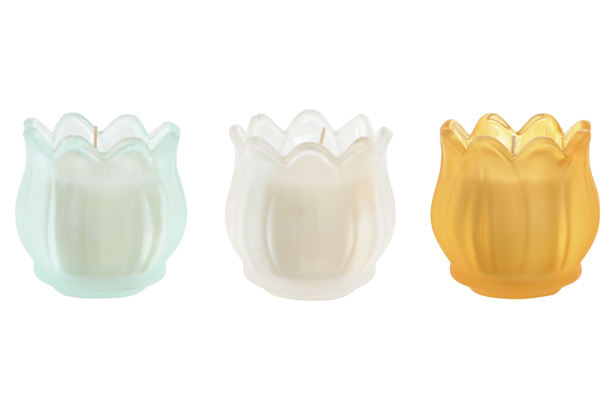 VELA CERA PARAFINA CRISTAL 6,5X6,5X7 FLOR 3 SURT.
