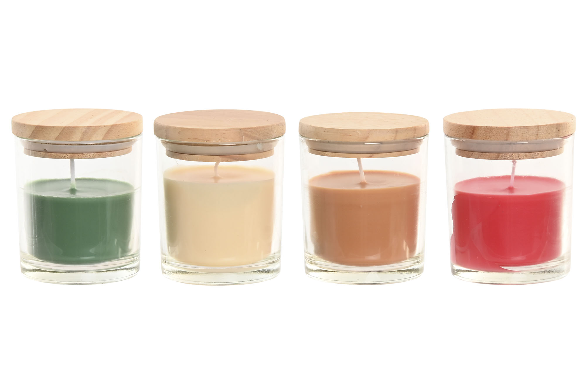 VELA CRISTAL 7X7X9 115 GR, TAPA MADERA 4 SURT.