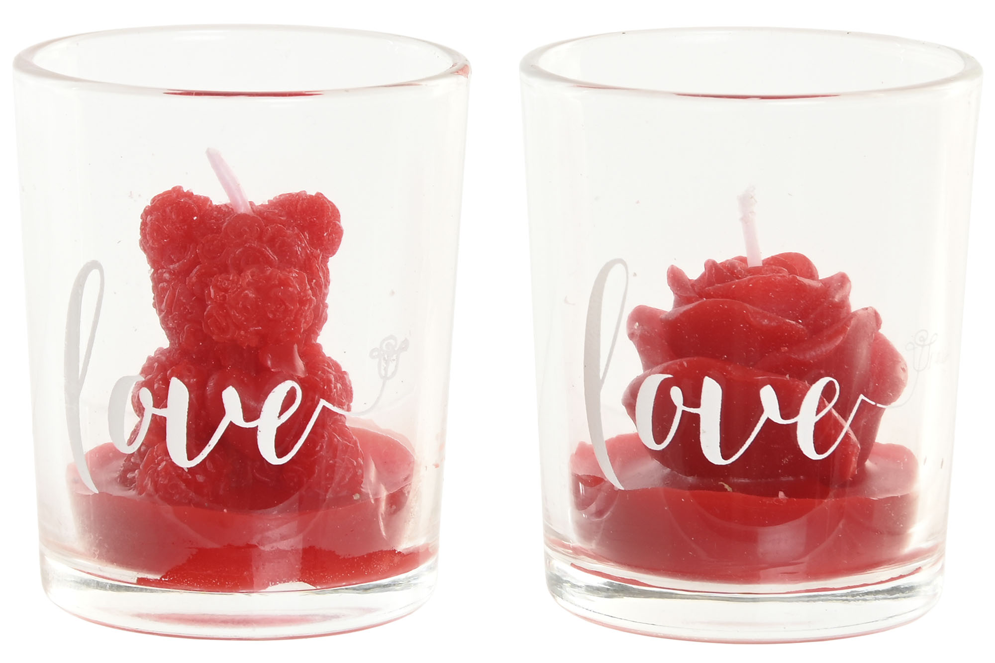 VELA CERA PARAFINA 5X5X6,5 30 GR, OSO ROSA 2 SURT.