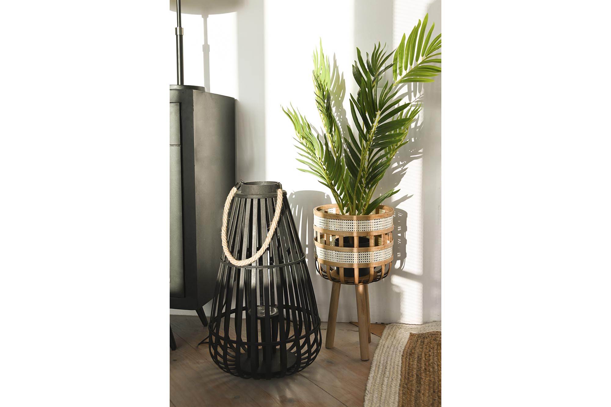 PLANTA PE 40X40X100CM PALMERA VERDE 2