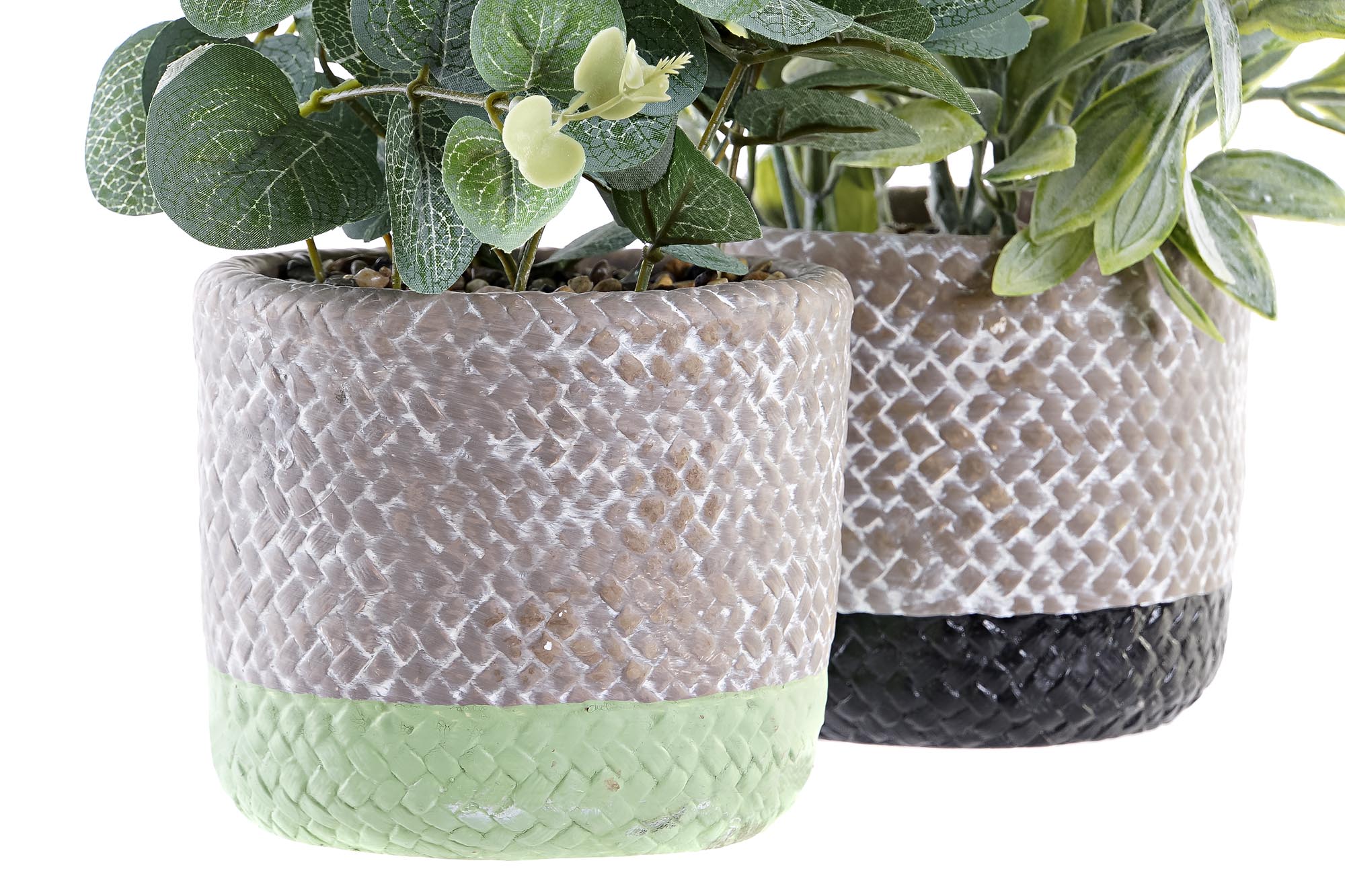 PLANTA RESINA PE 12X12X24CM RAYA NEGRA 2