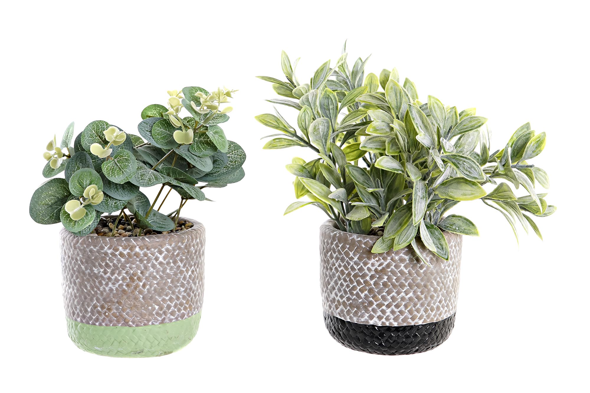 PLANTA RESINA PE 12X12X24CM RAYA NEGRA