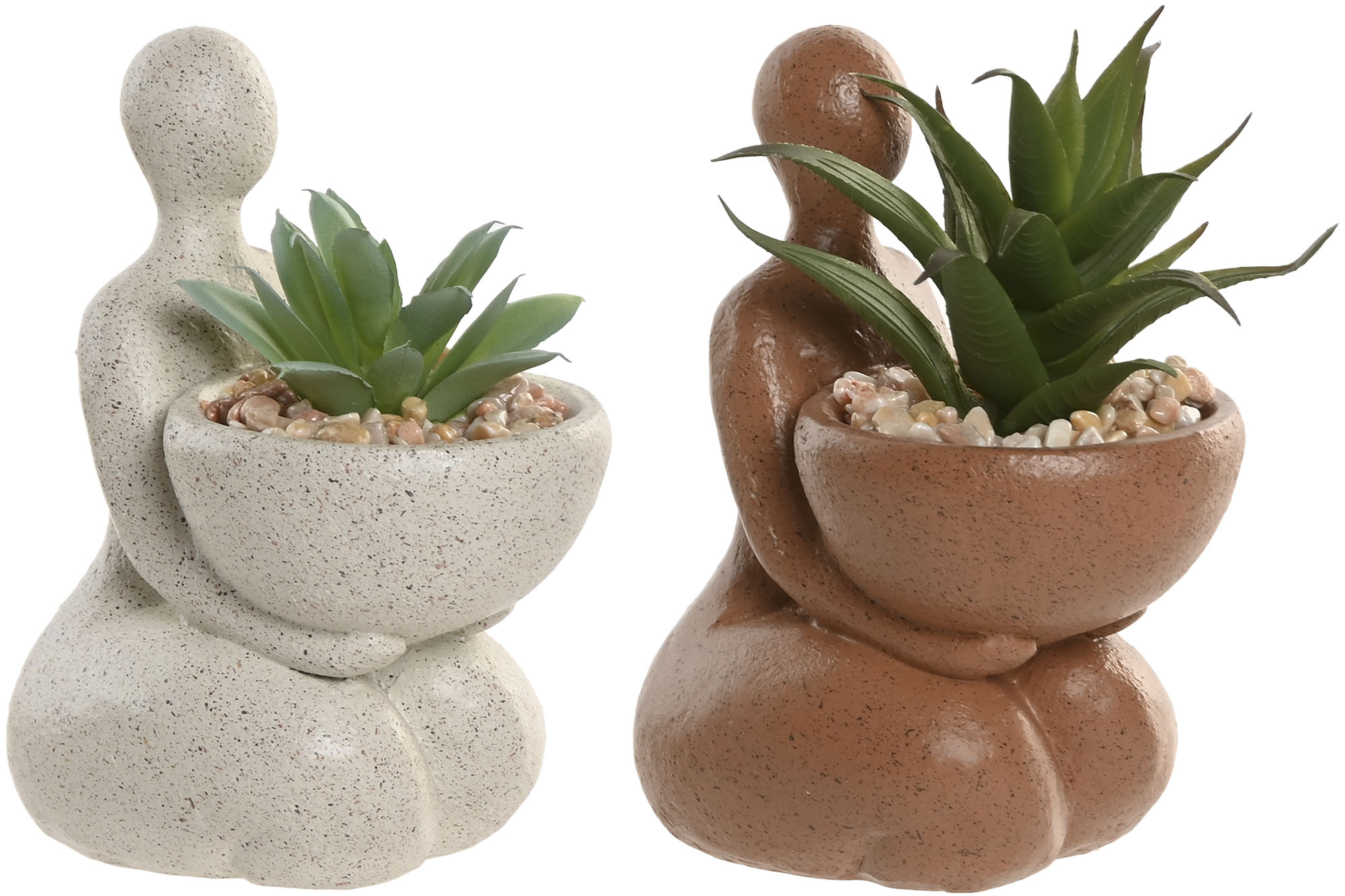 PLANTA RESINA PE 7X9X12CM BEIGE