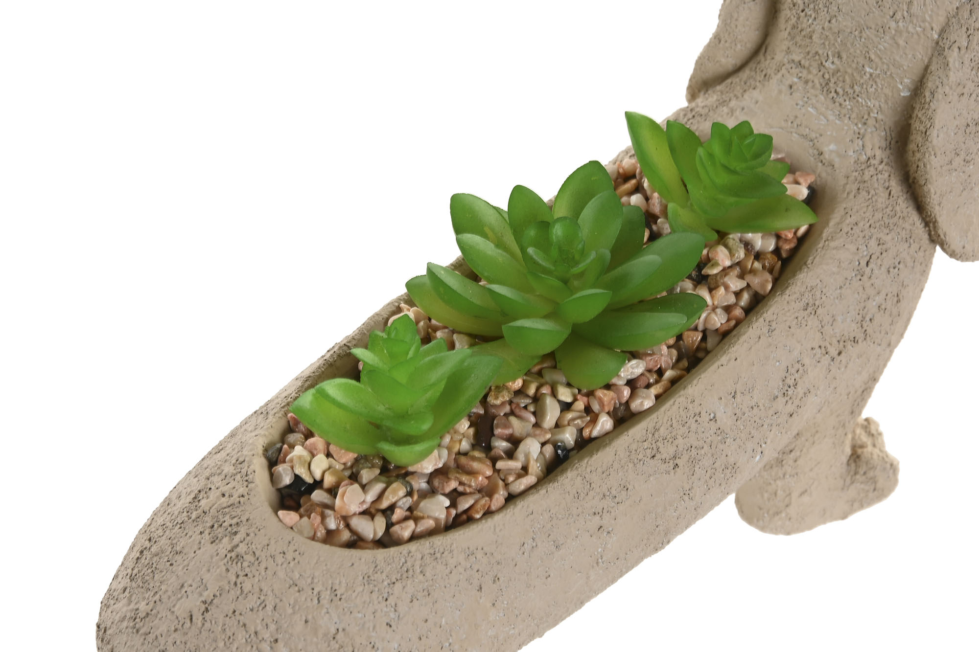 PLANTA RESINA PE 31X8X15,5 PERRO BEIGE 3