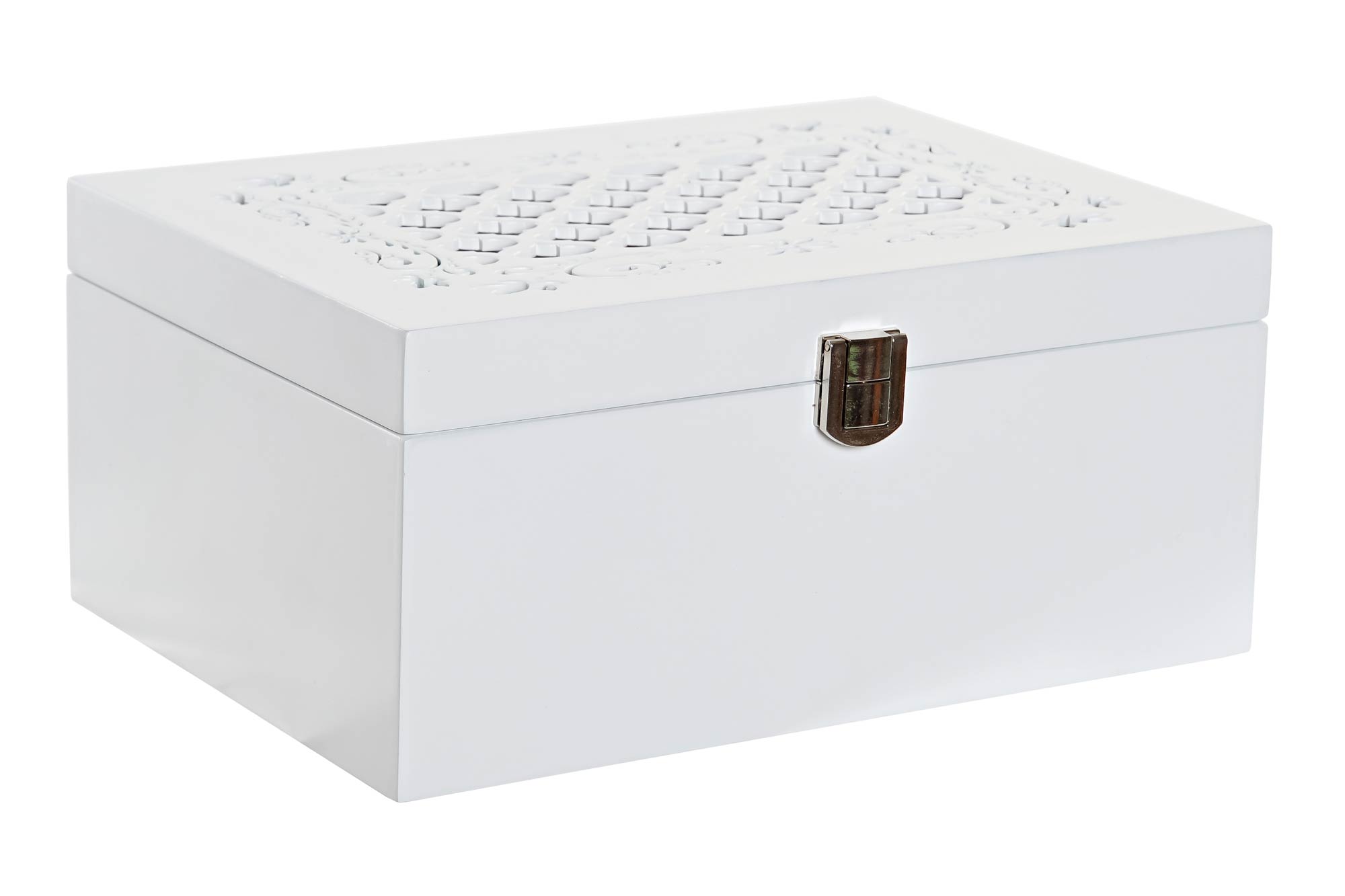 JOYERO MDF CRISTAL 22X16X10 BLANCO 3