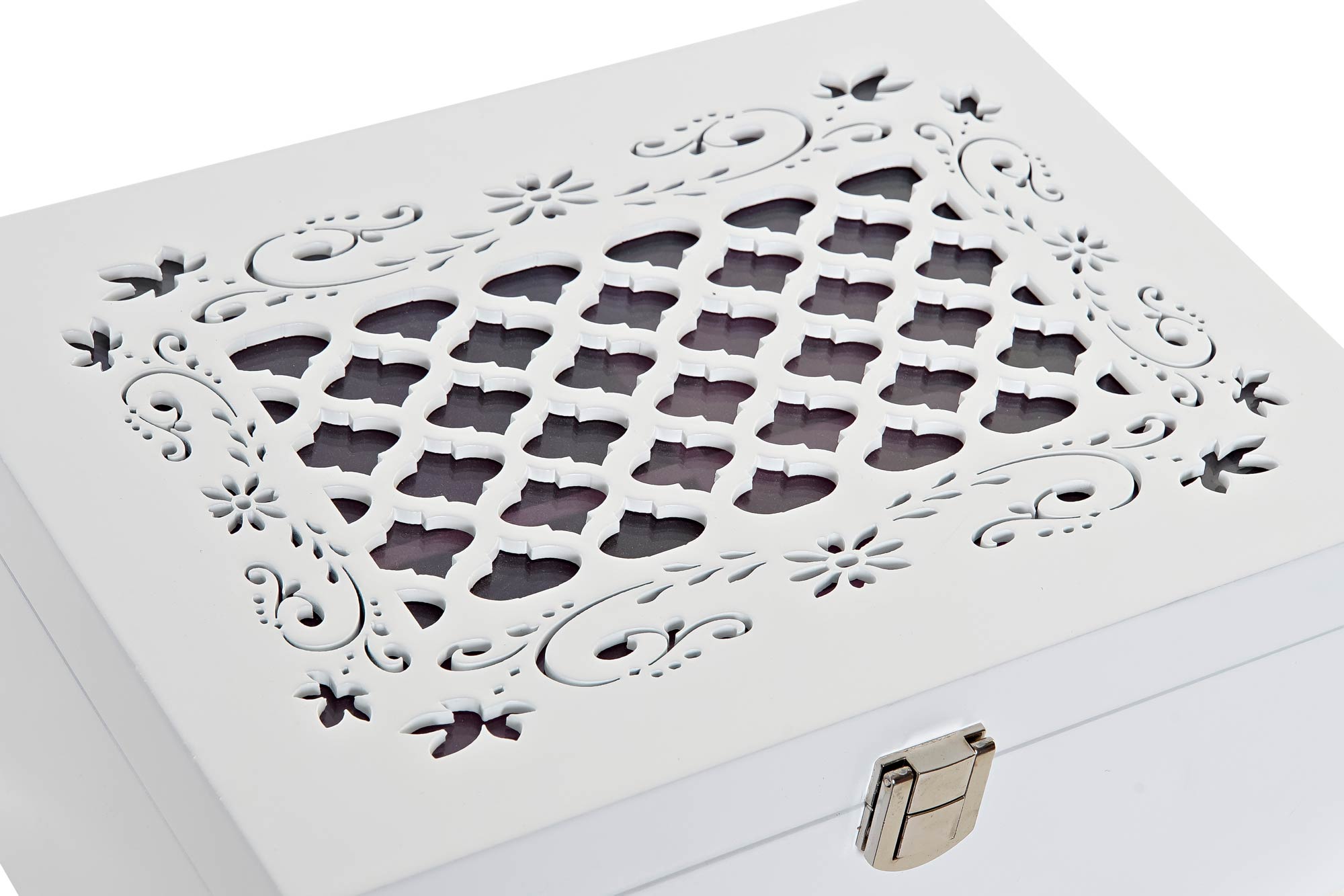 JOYERO MDF CRISTAL 22X16X10 BLANCO 4