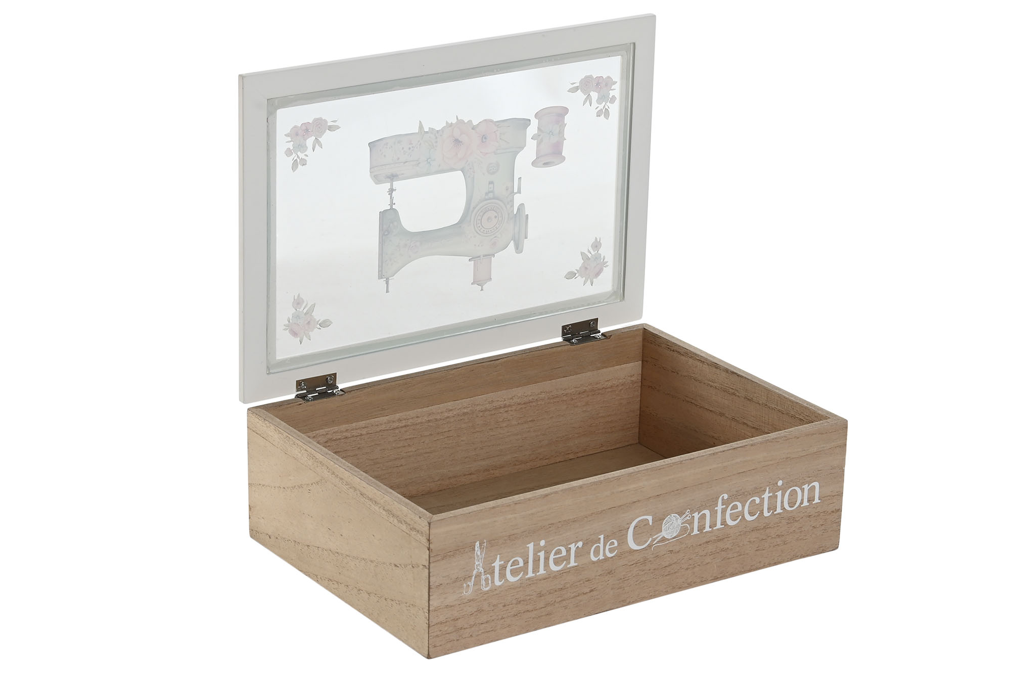 COSTURERO MDF CRISTAL 25X17X8 BLANCO 2