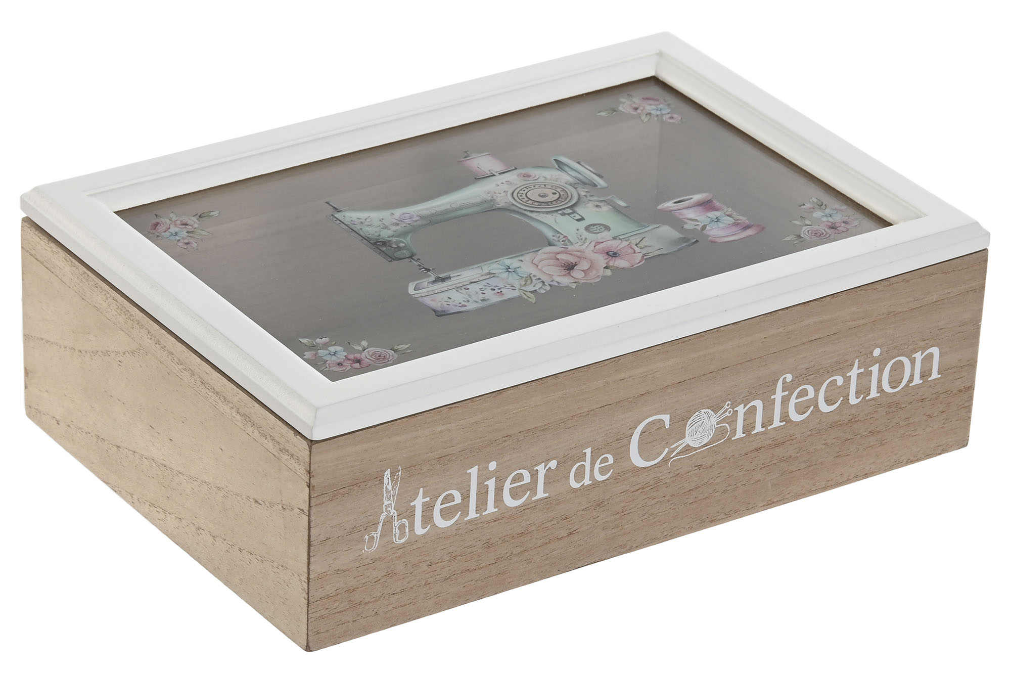 COSTURERO MDF CRISTAL 25X17X8 BLANCO