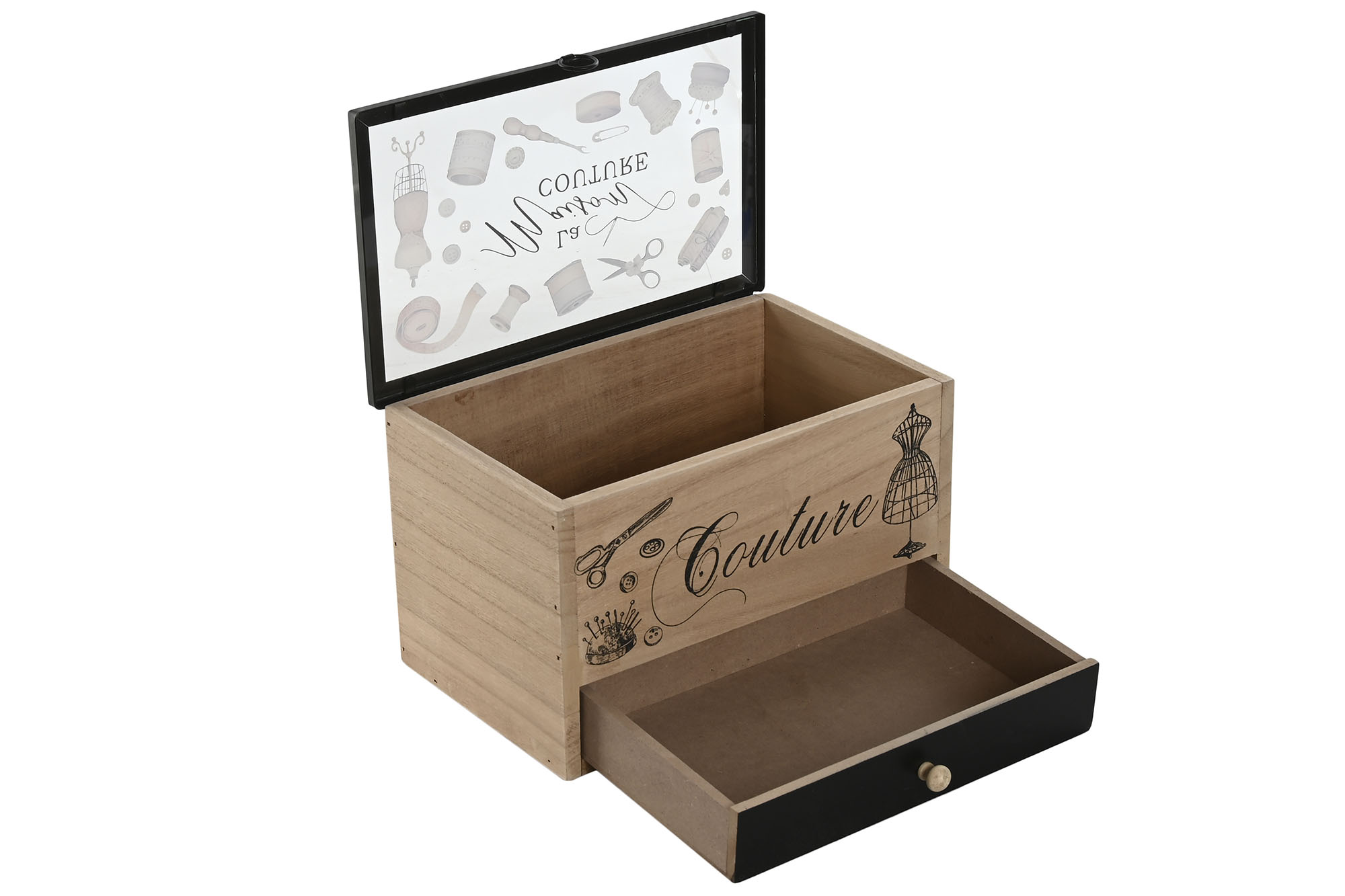 COSTURERO MDF CRISTAL 24X15X15CM CAJON 2