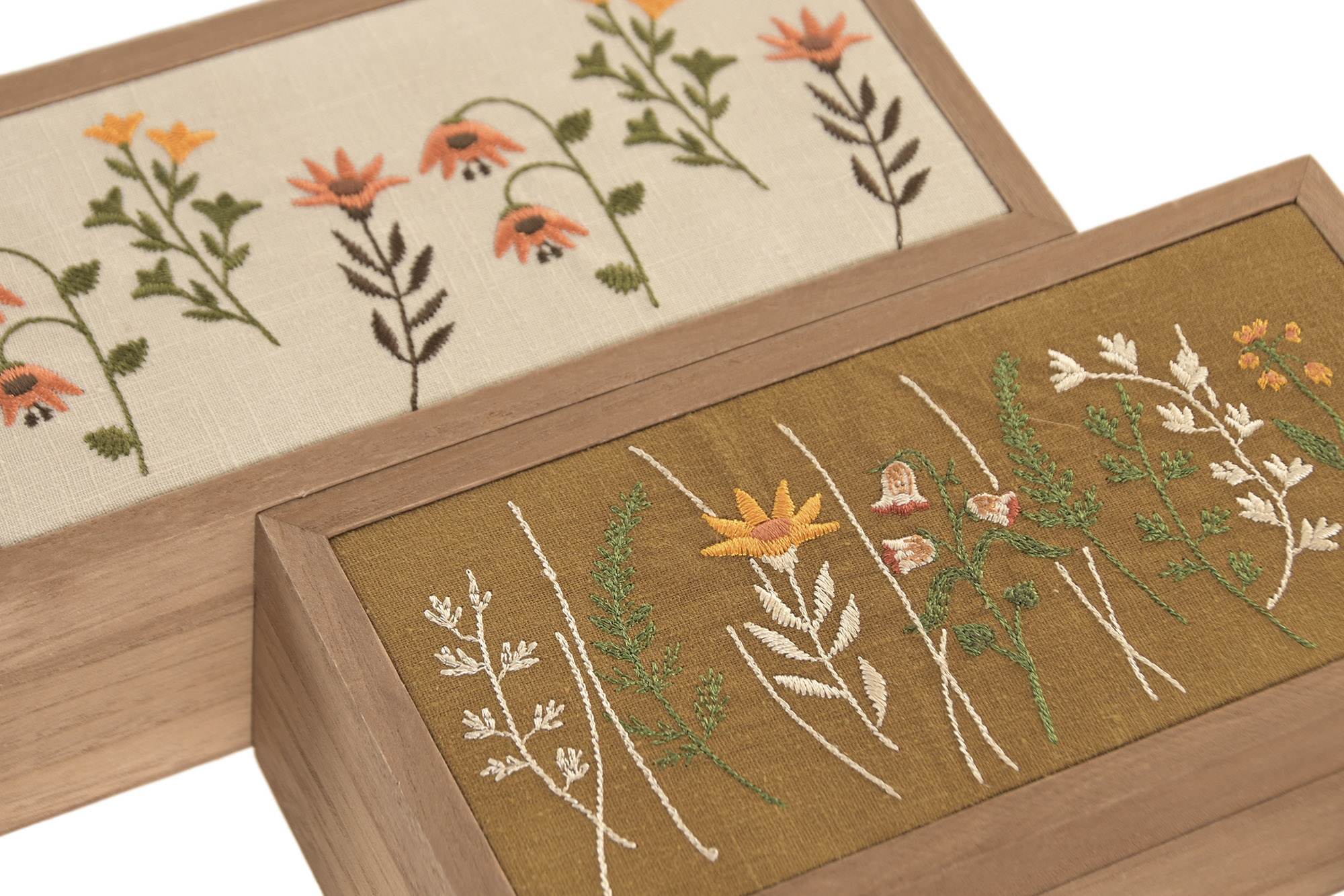 CAJA MADERA 22X11X8 FLORES VERDE 3