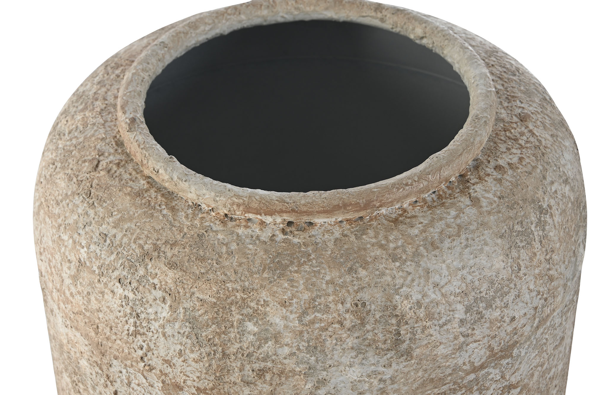 JARRON METAL 23,5X23,5X30 ENVEJECIDO BLANCO 3