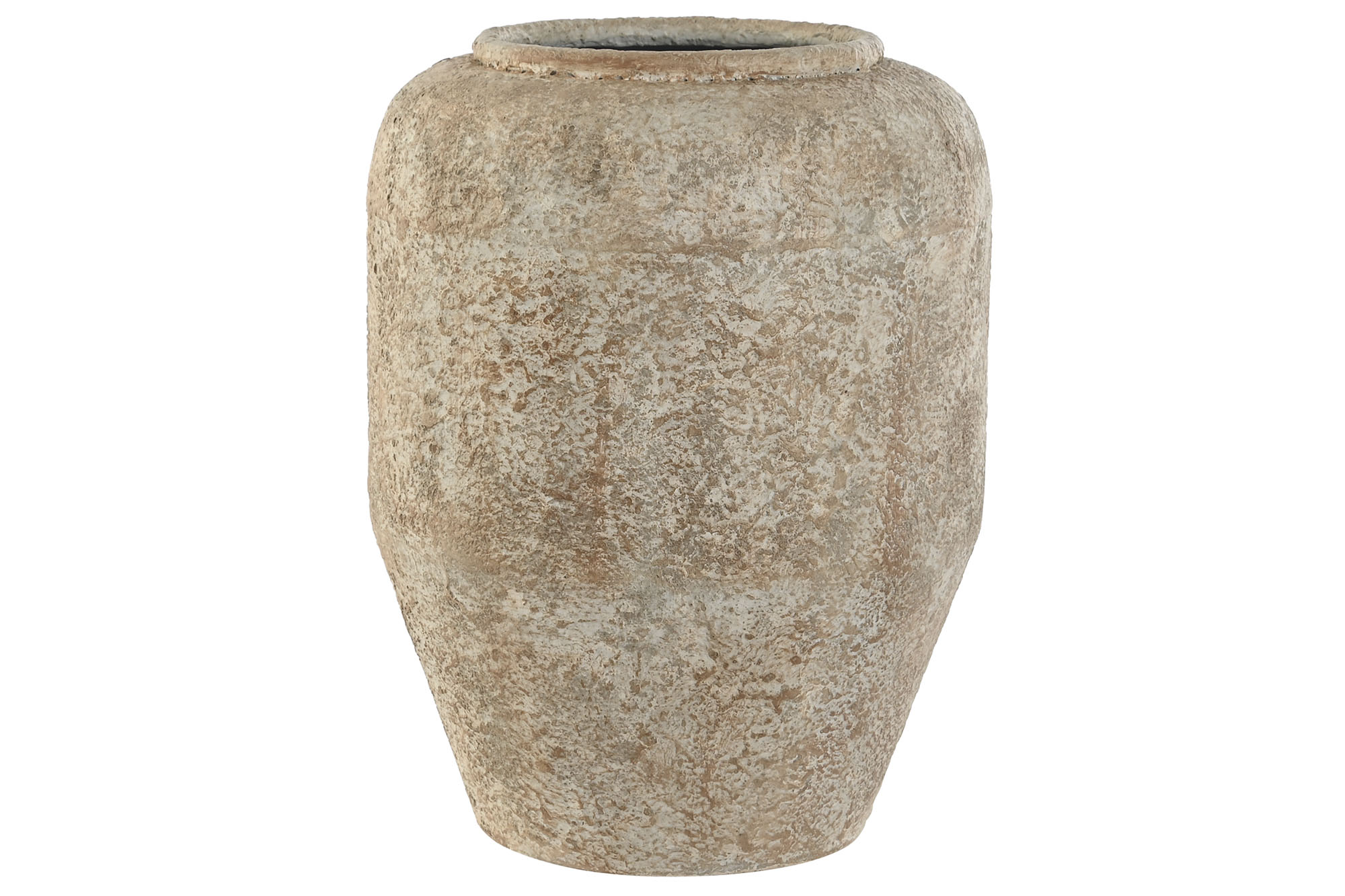 JARRON METAL 23,5X23,5X30 ENVEJECIDO BLANCO