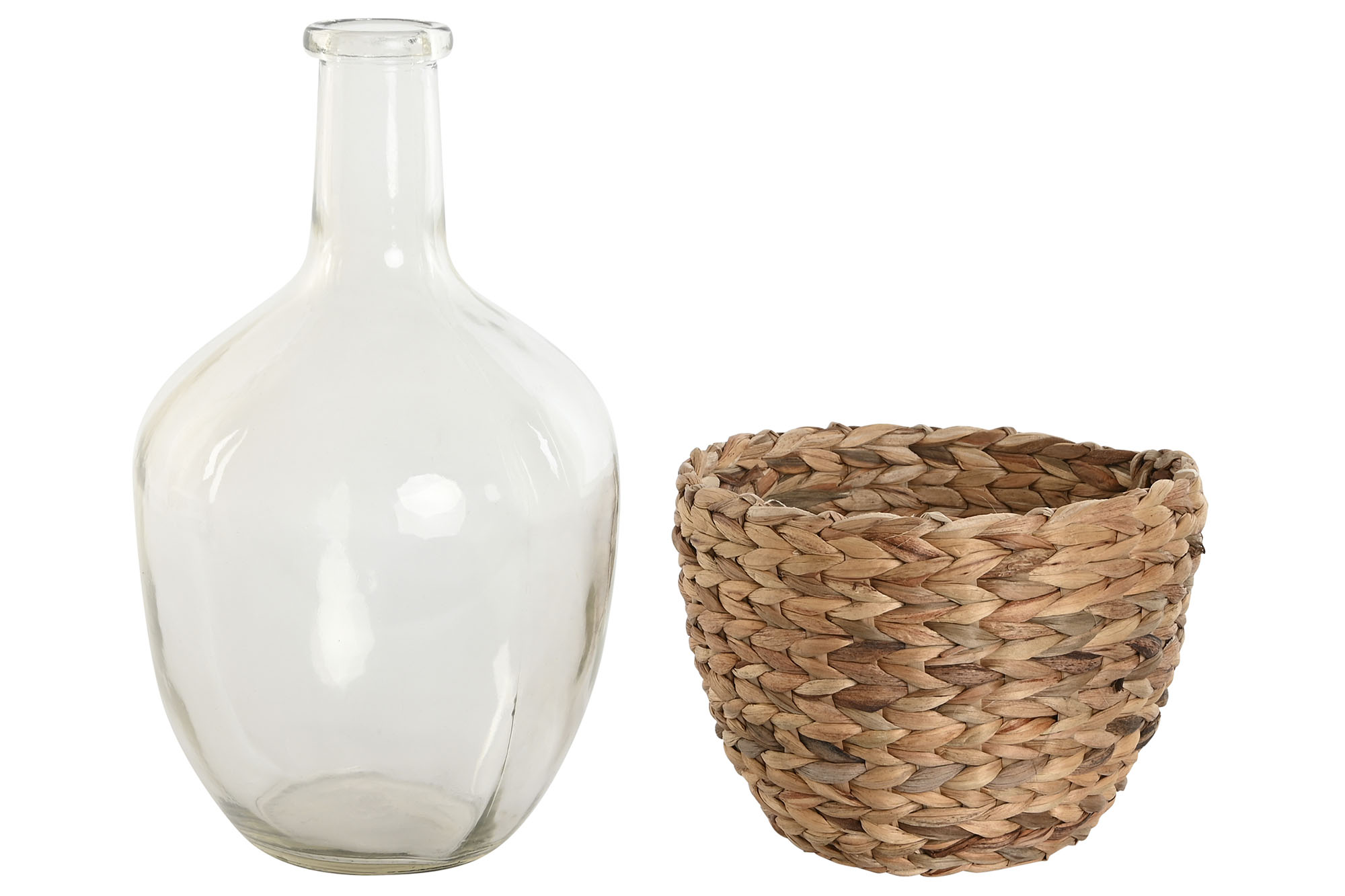 JARRON CRISTAL FIBRA 19X19X30,5 3400ML NATURAL 5