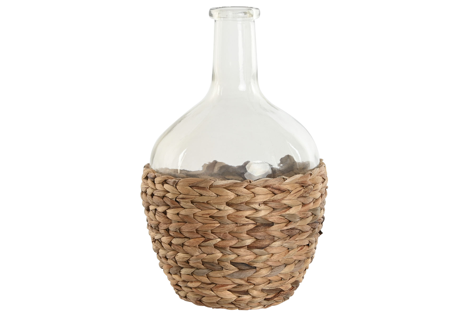 JARRON CRISTAL FIBRA 19X19X30,5 3400ML NATURAL