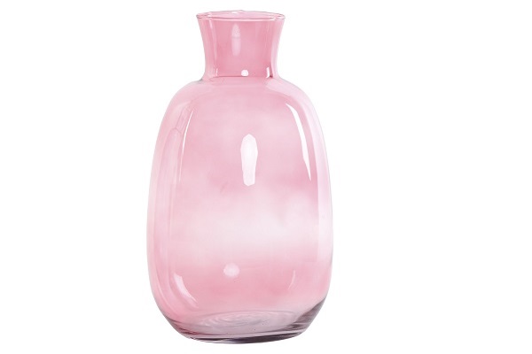 JARRON CRISTAL RECICLADO 19X19X36 ROSA