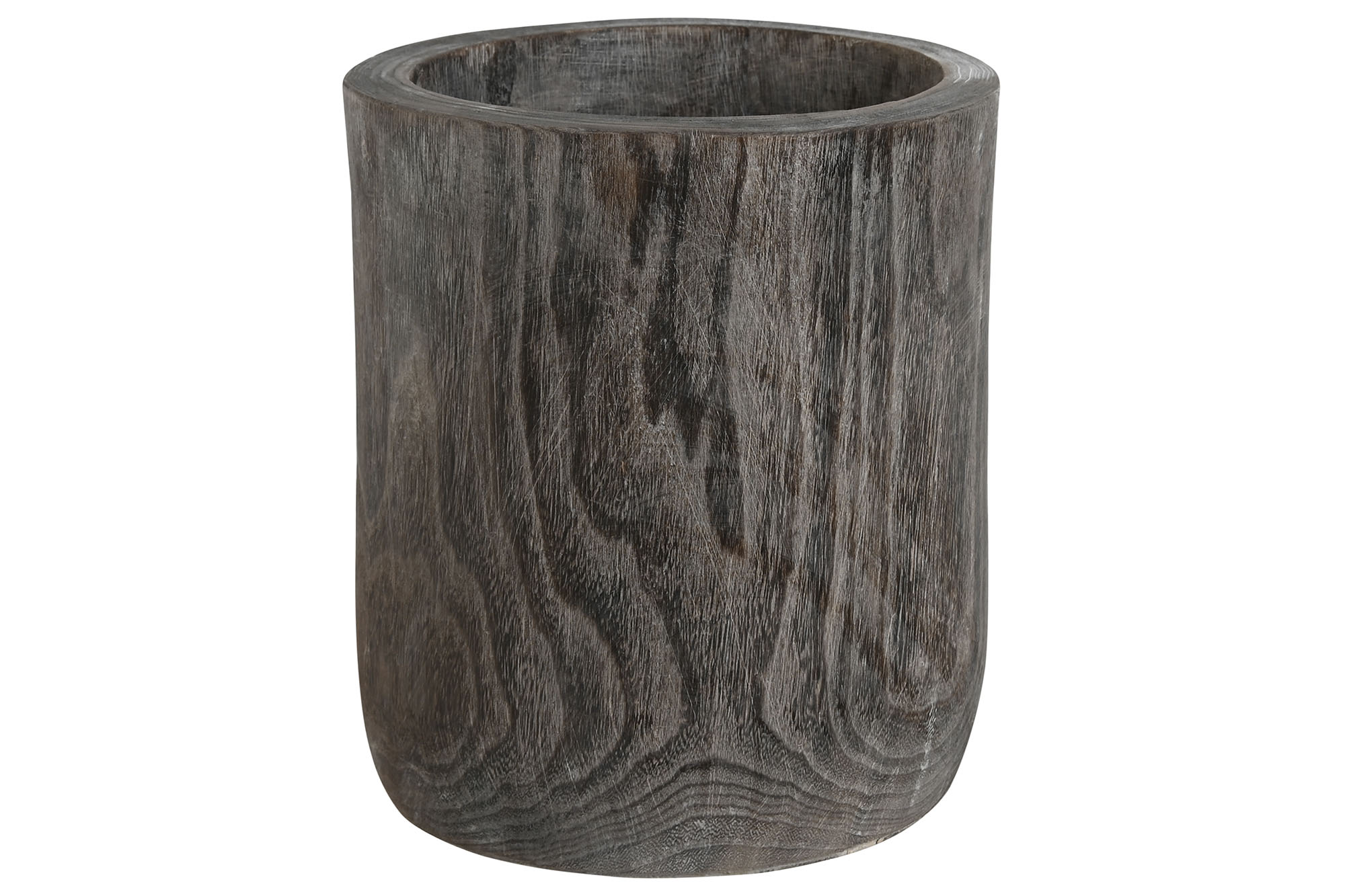 MACETERO PAULOWNIA 22X22X25 DESGASTADO GRIS OSCURO