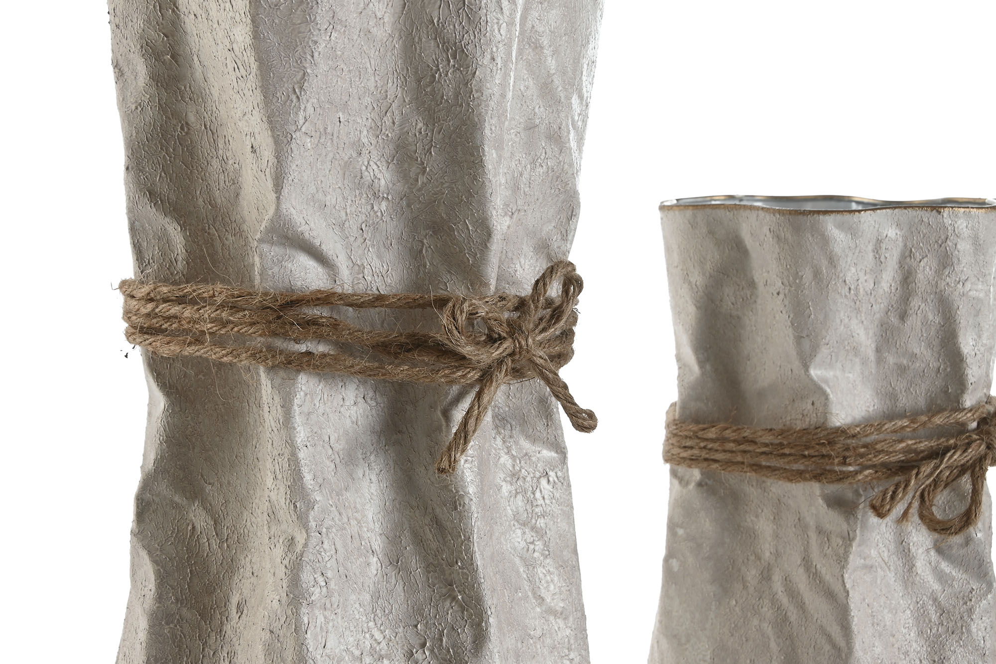 JARRON METAL CUERDA 14X14X35CM 2